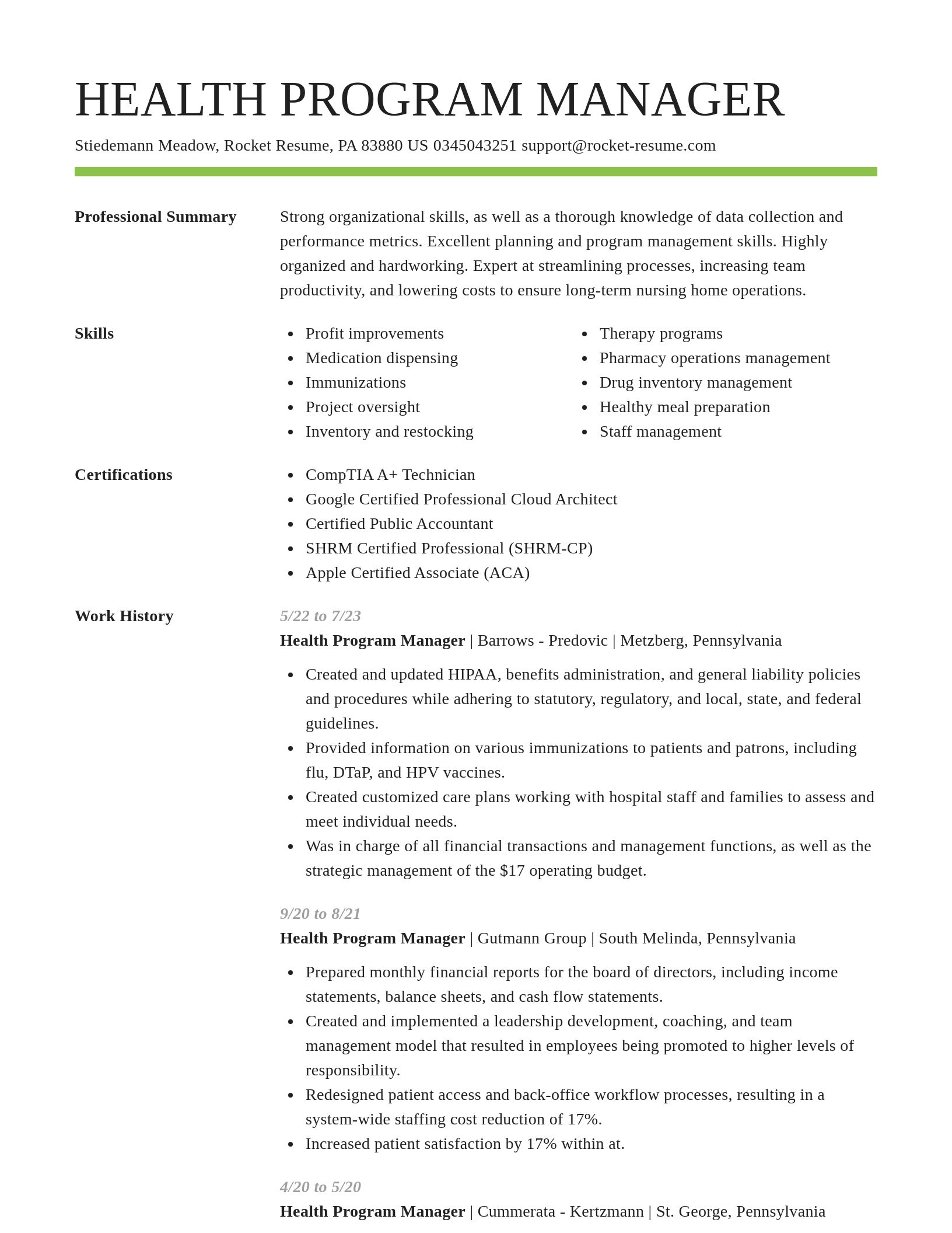 Smart resume template