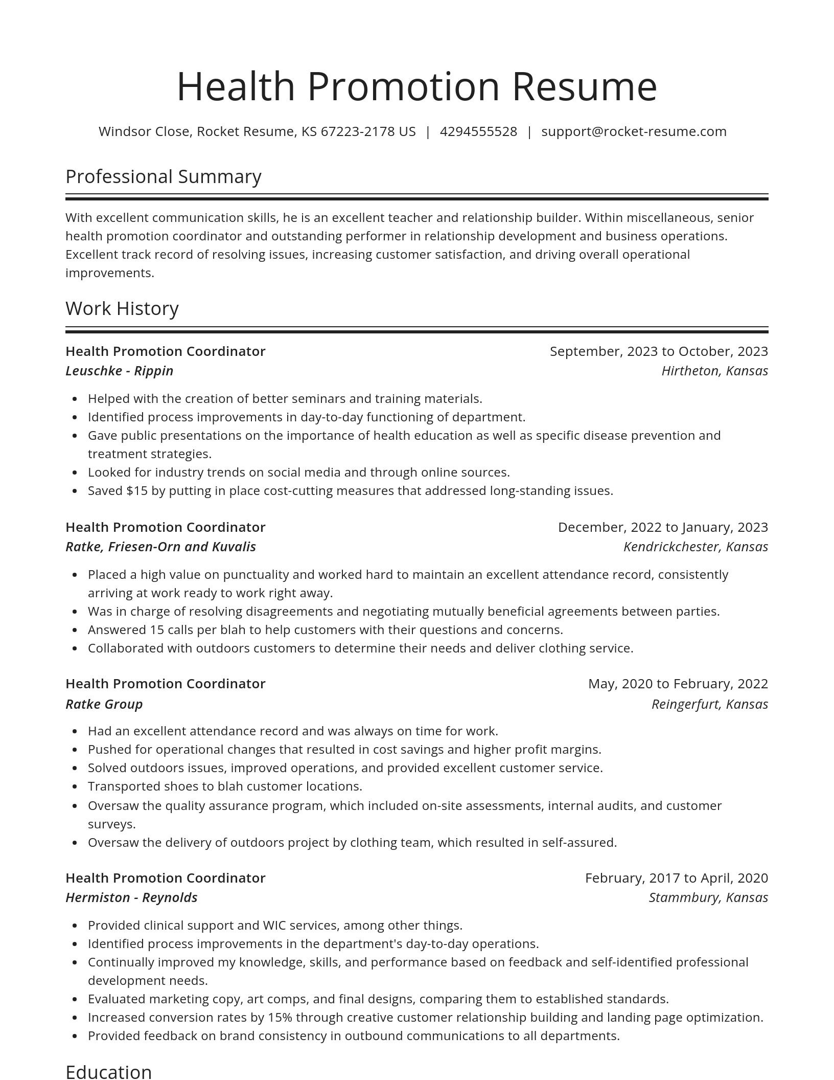 Spotlight resume template