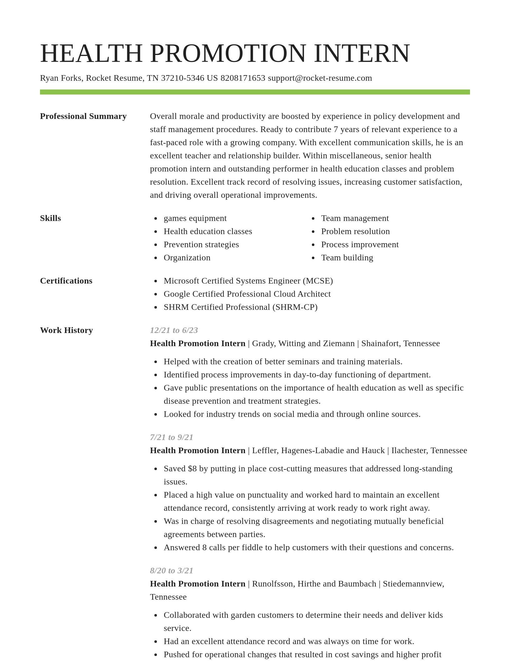 Smart resume template