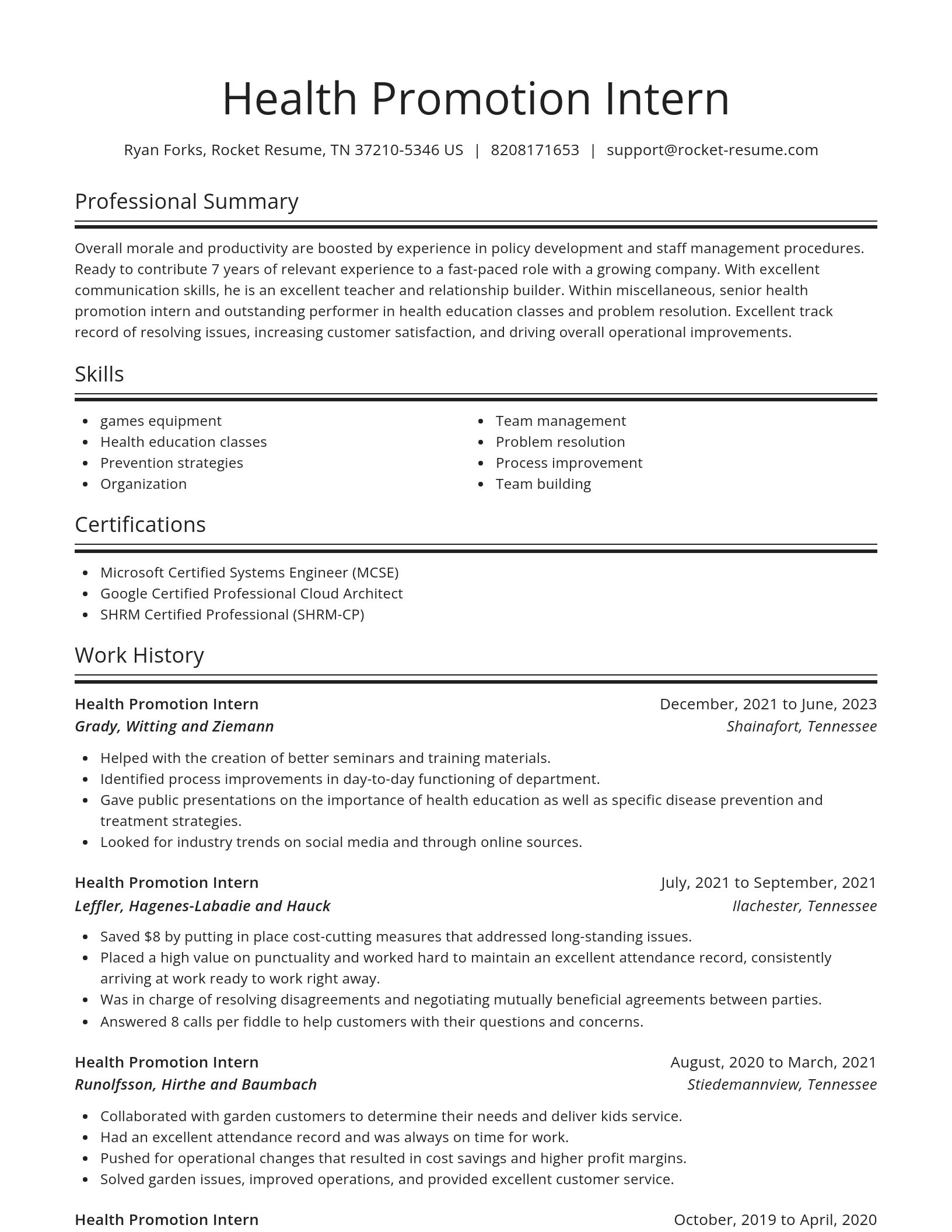 Spotlight resume template