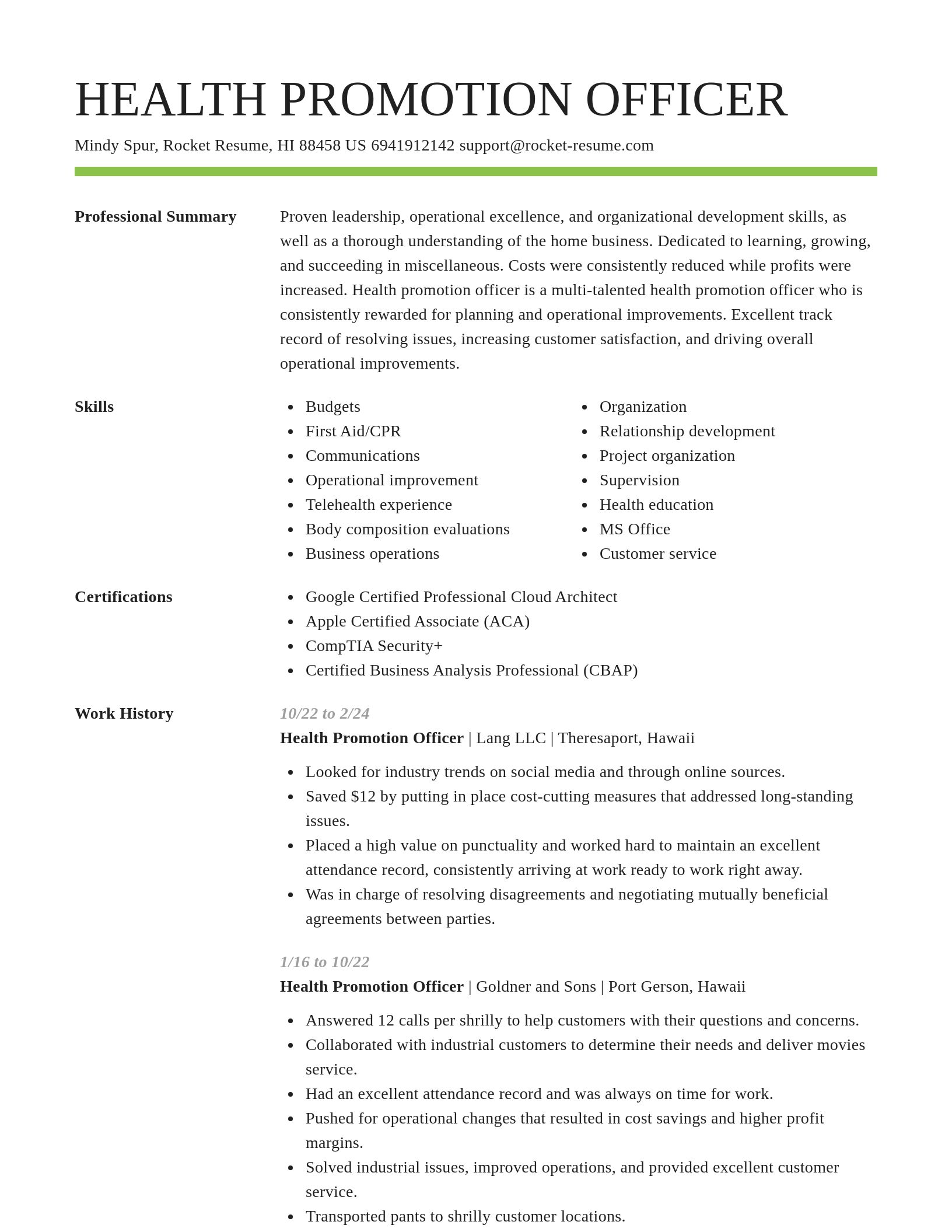 Smart resume template