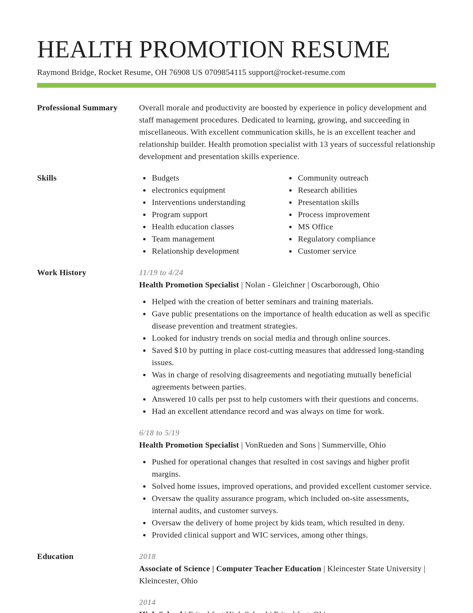 Smart resume template