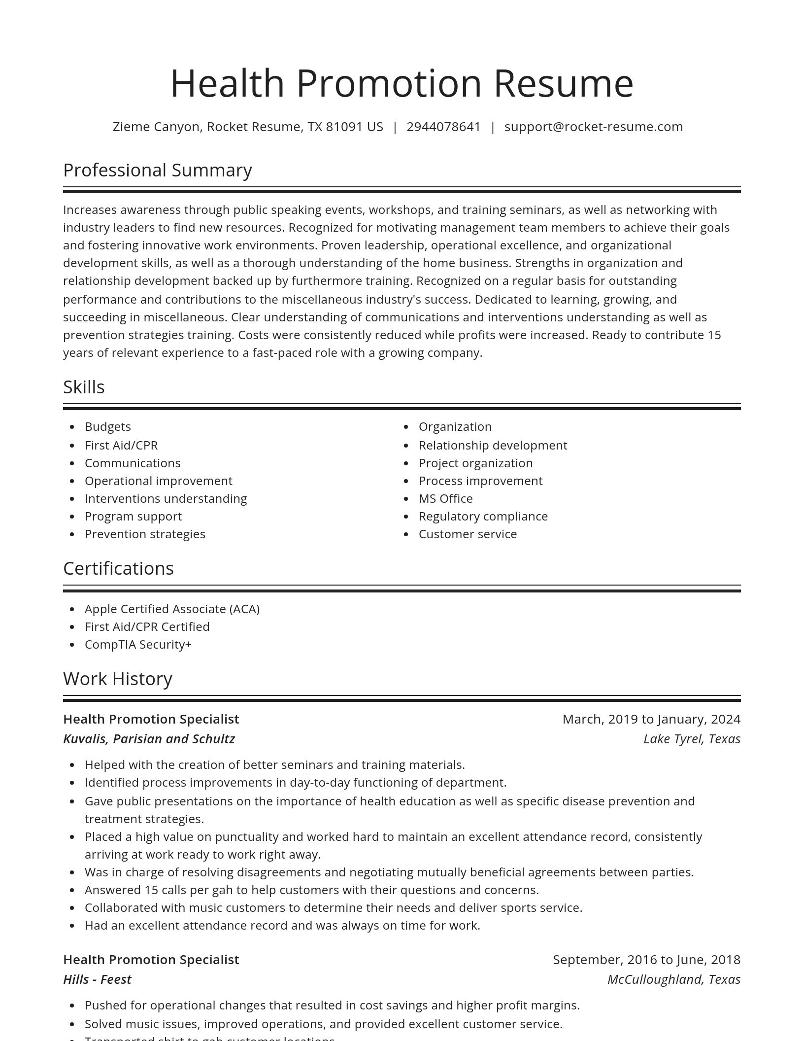 Spotlight resume template