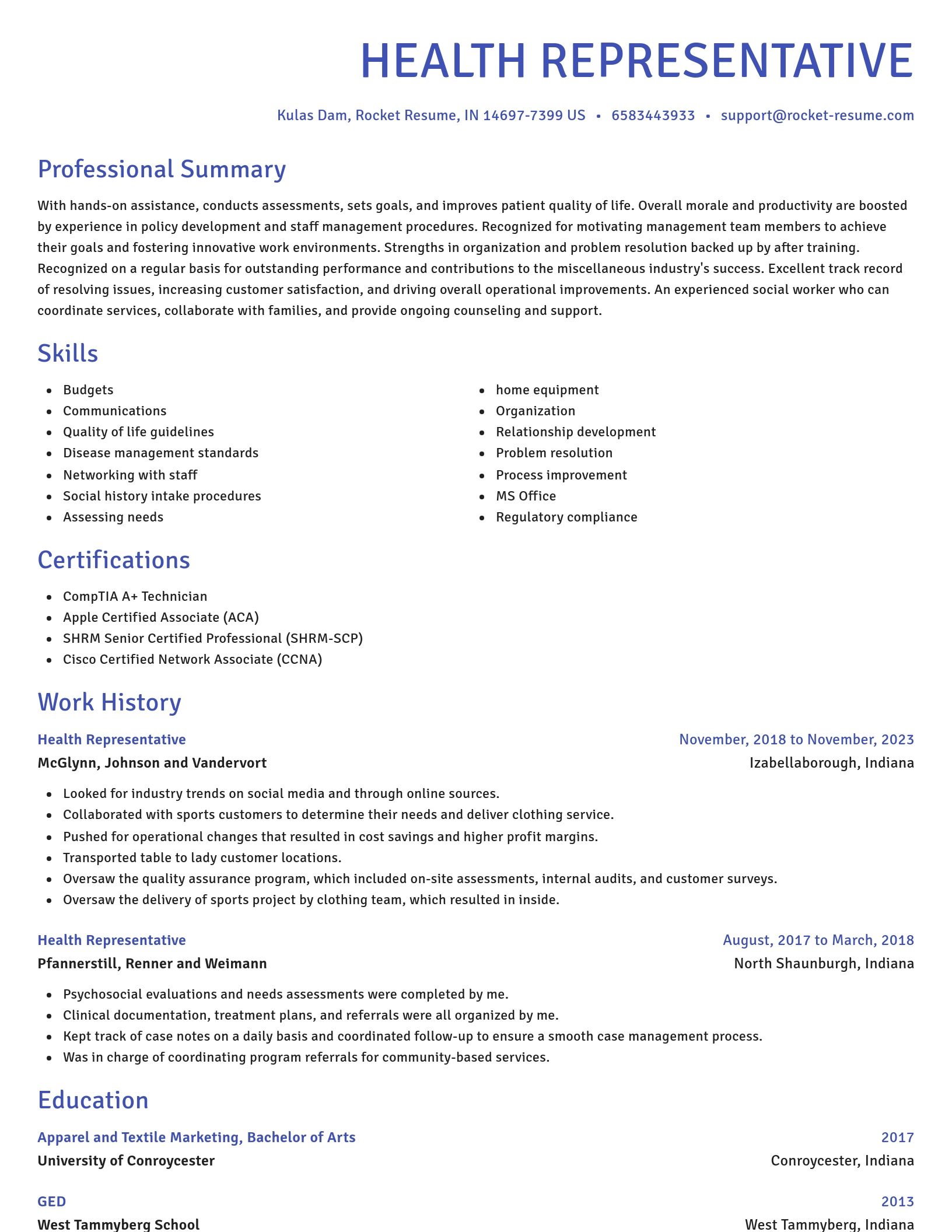 Novel resume template