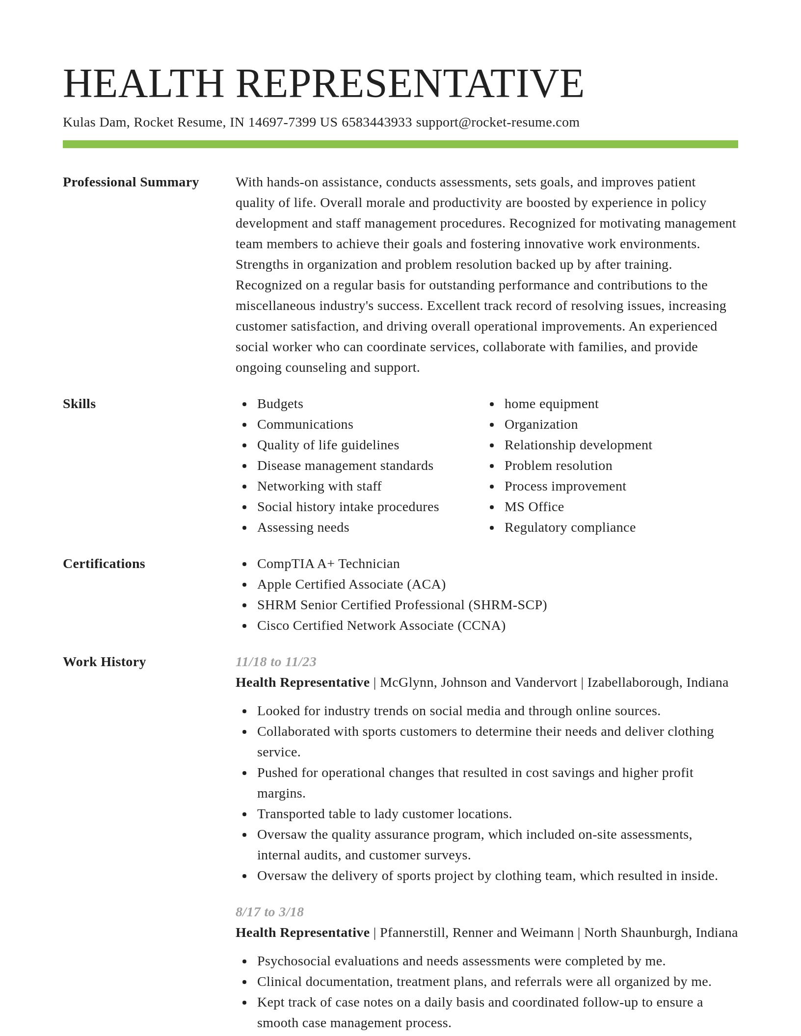 Smart resume template