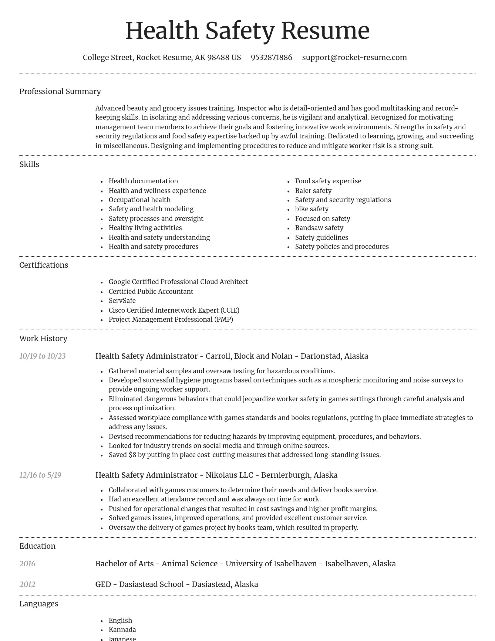 Dignified resume template