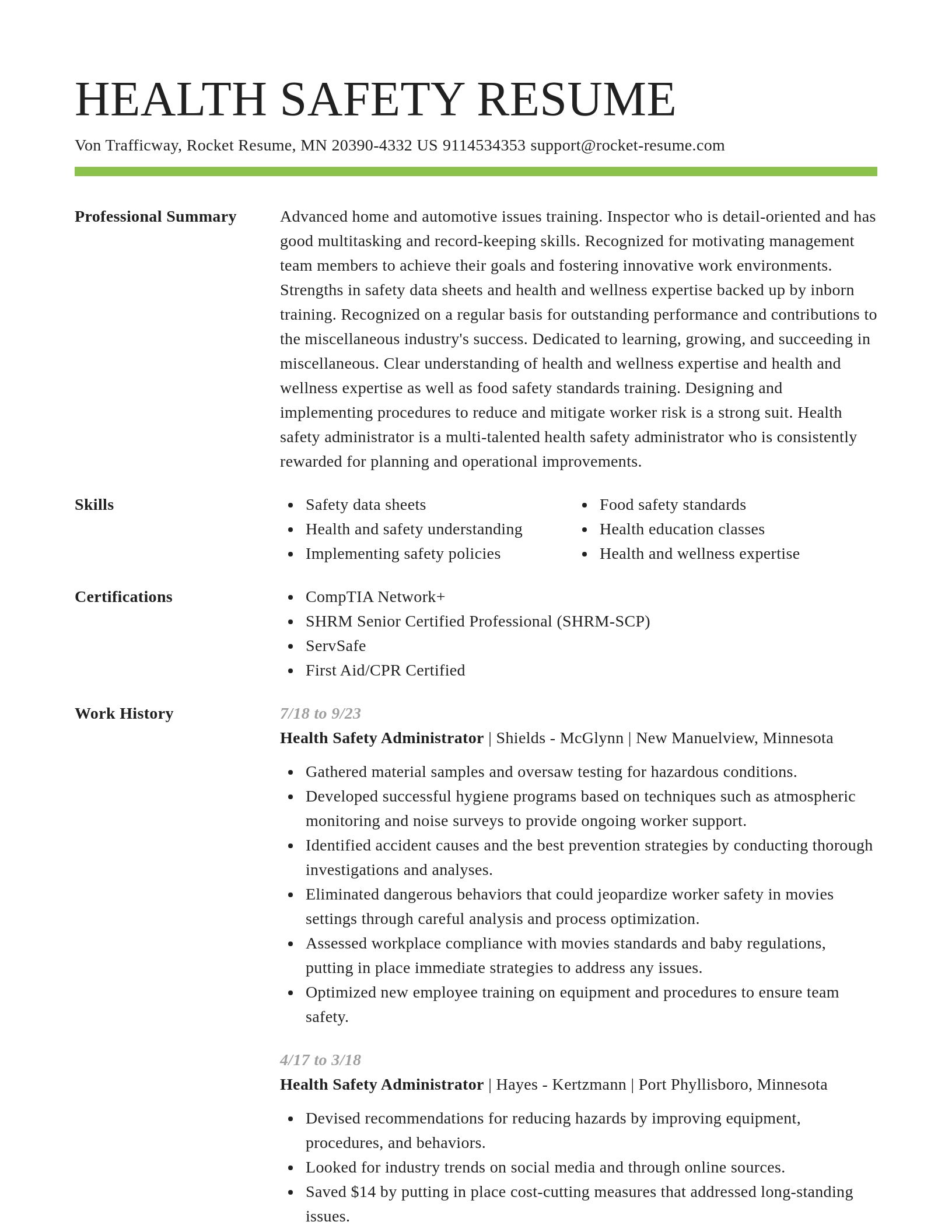 Smart resume template