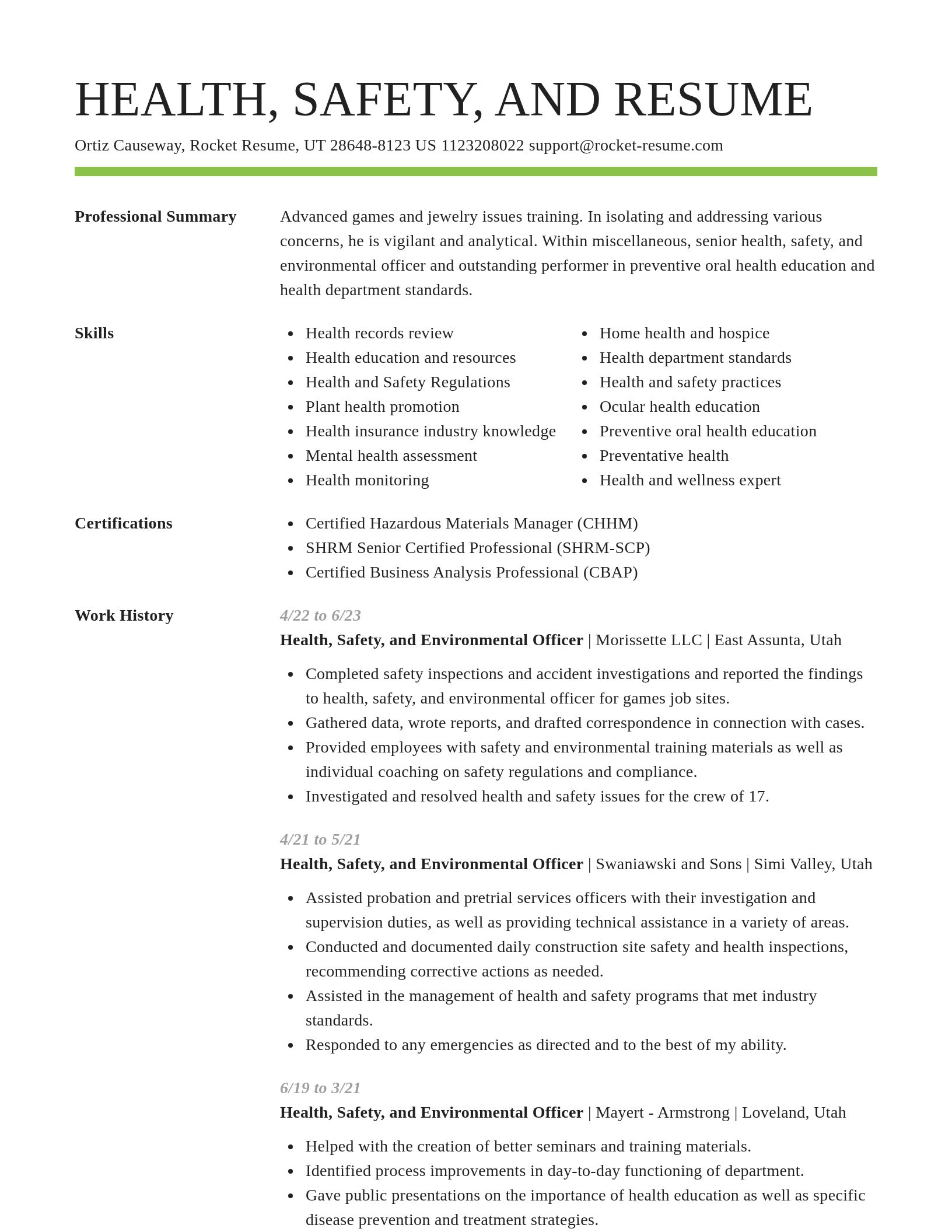 Smart resume template
