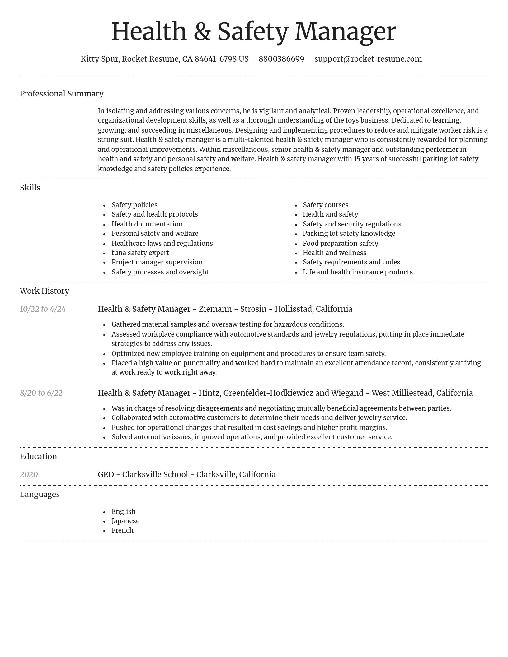 Dignified resume template