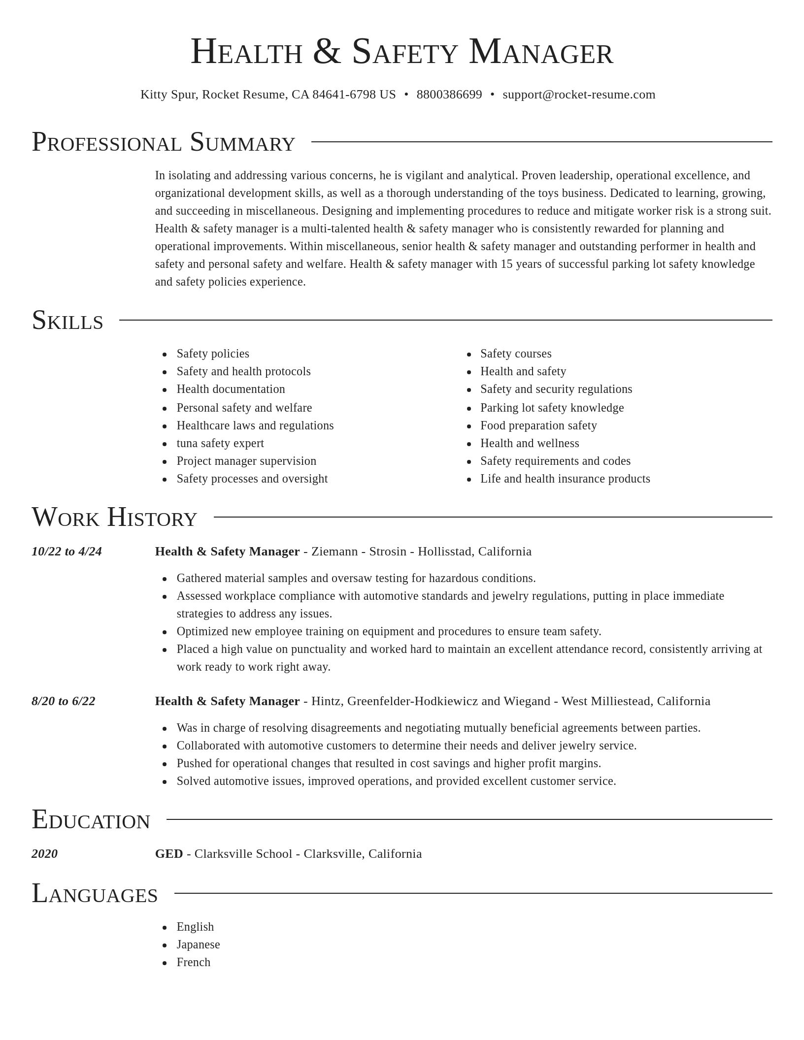 Director resume template