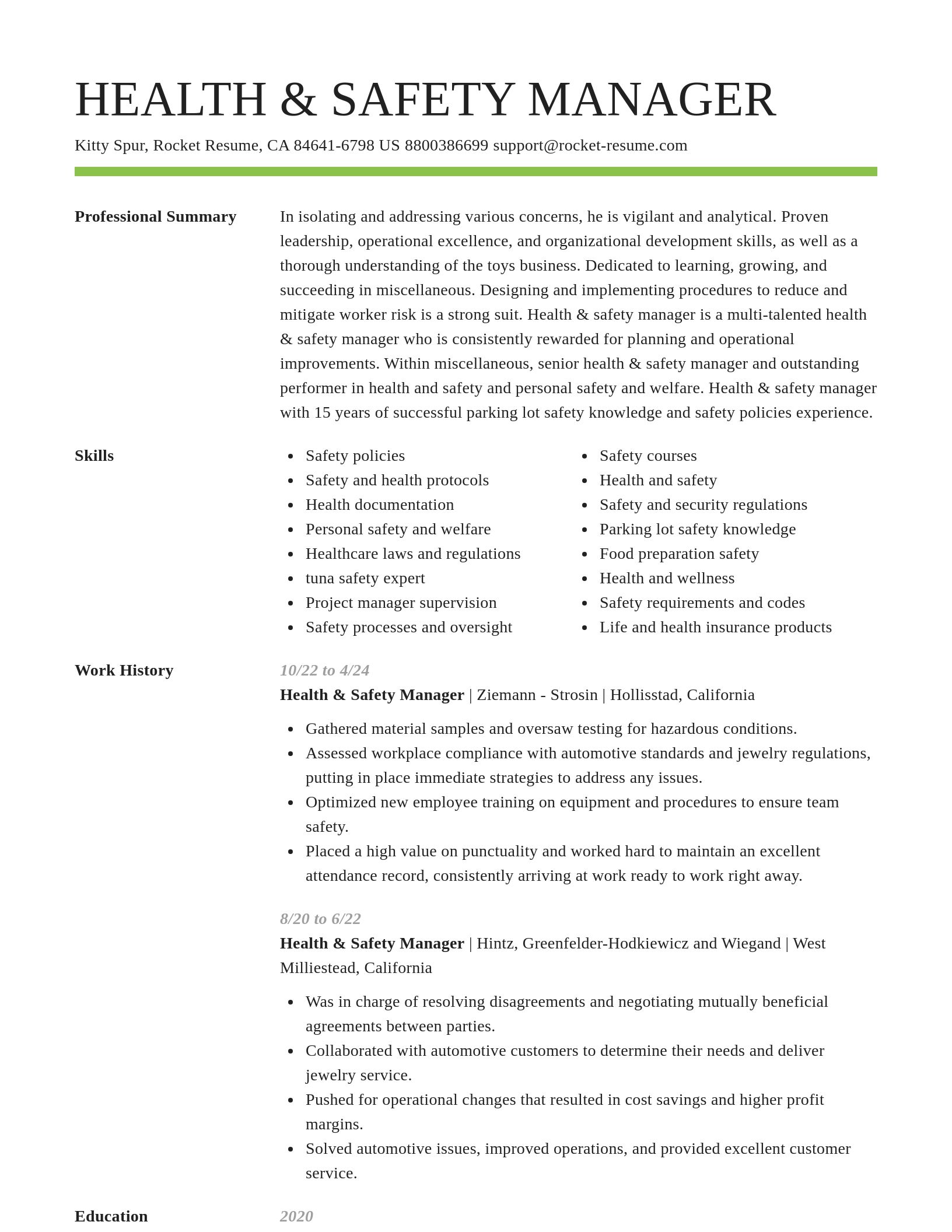 Smart resume template