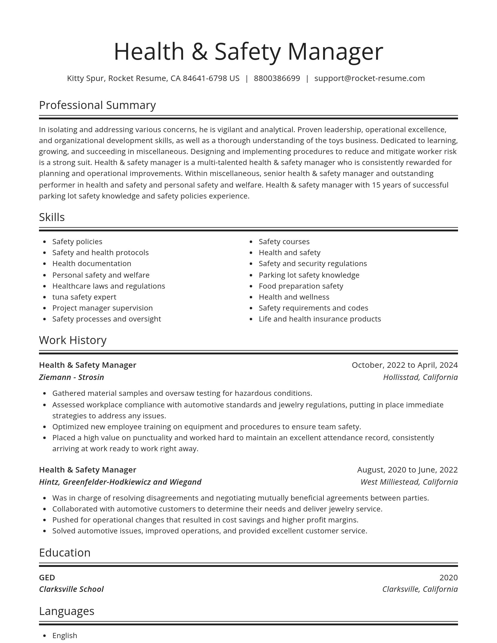 Spotlight resume template