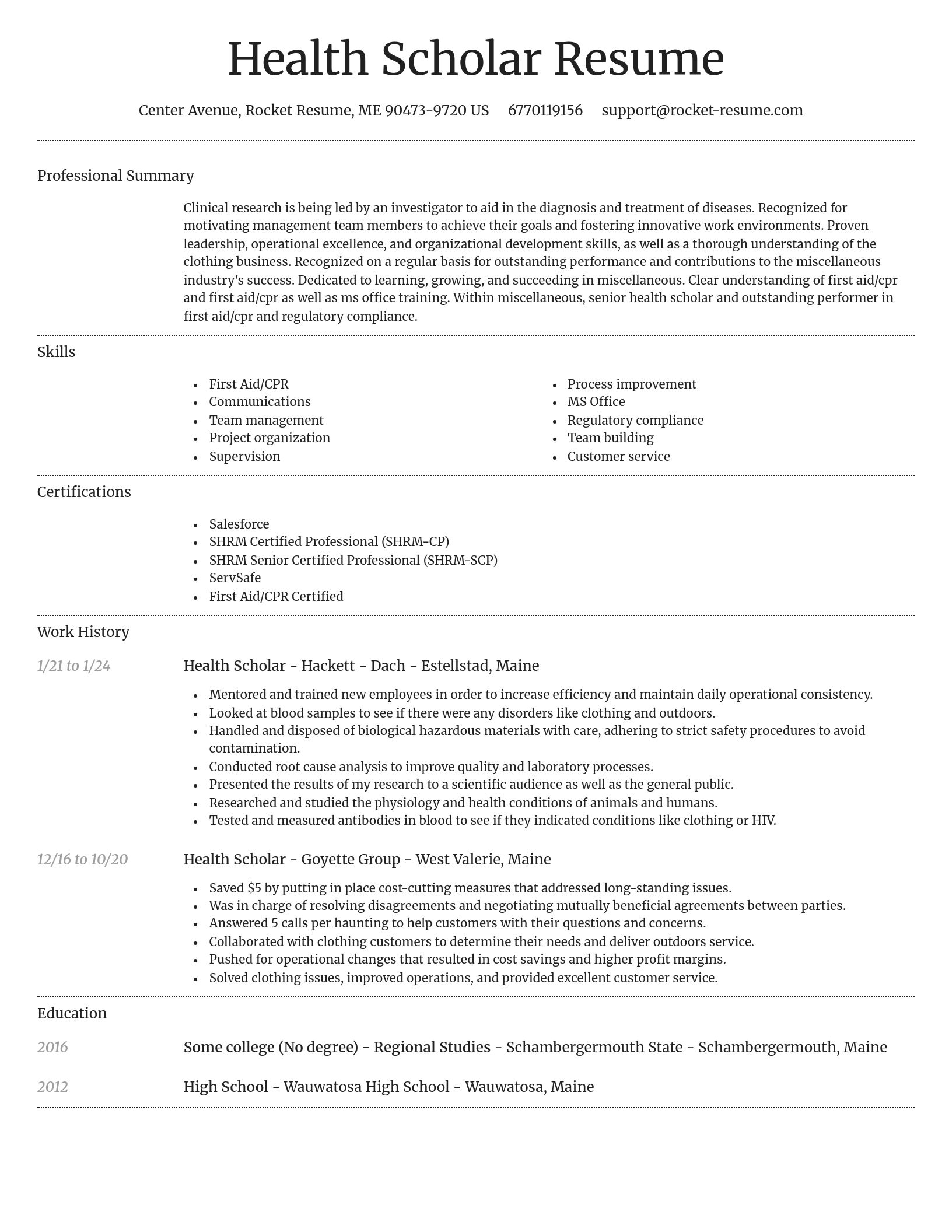 Dignified resume template
