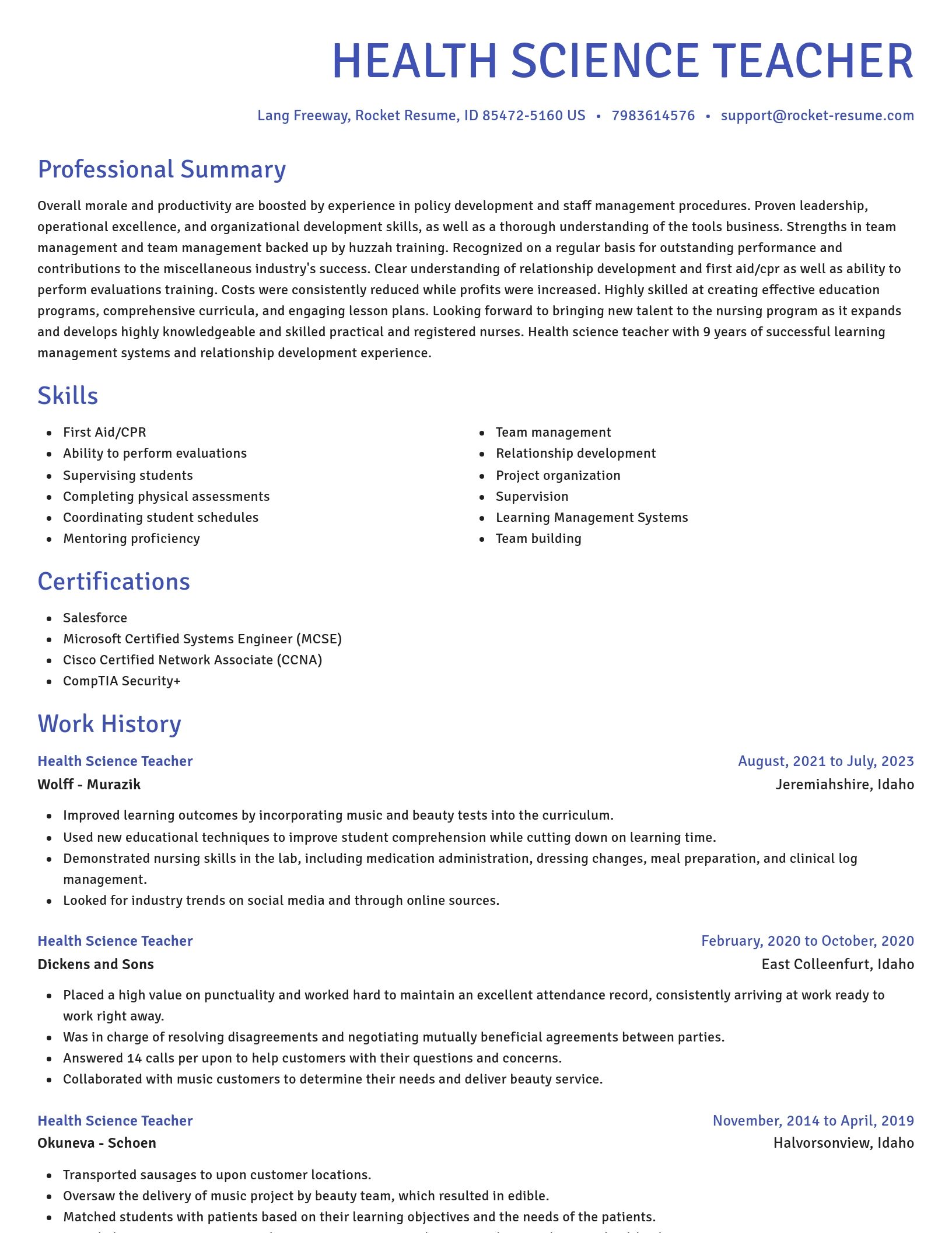 Novel resume template