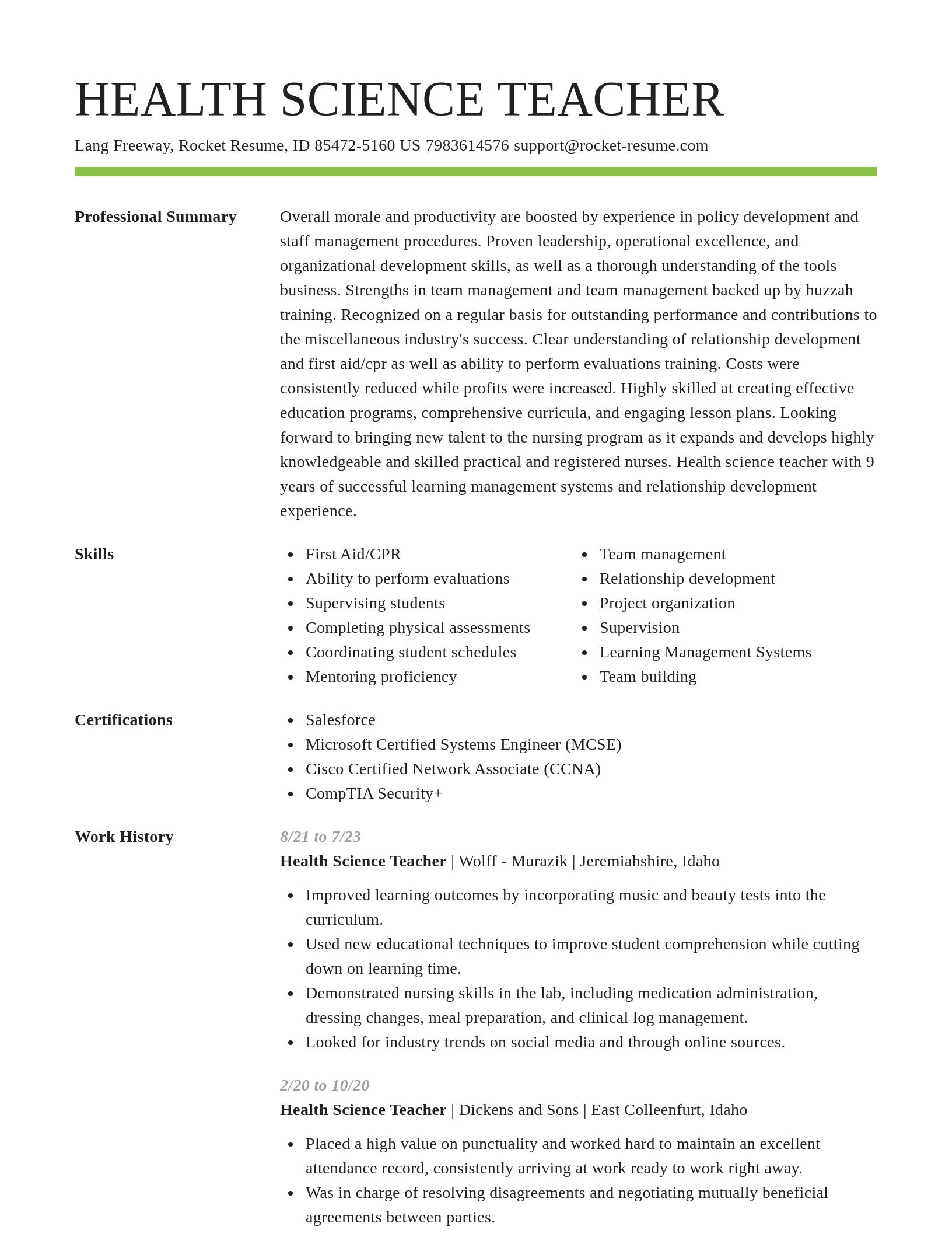 Smart resume template