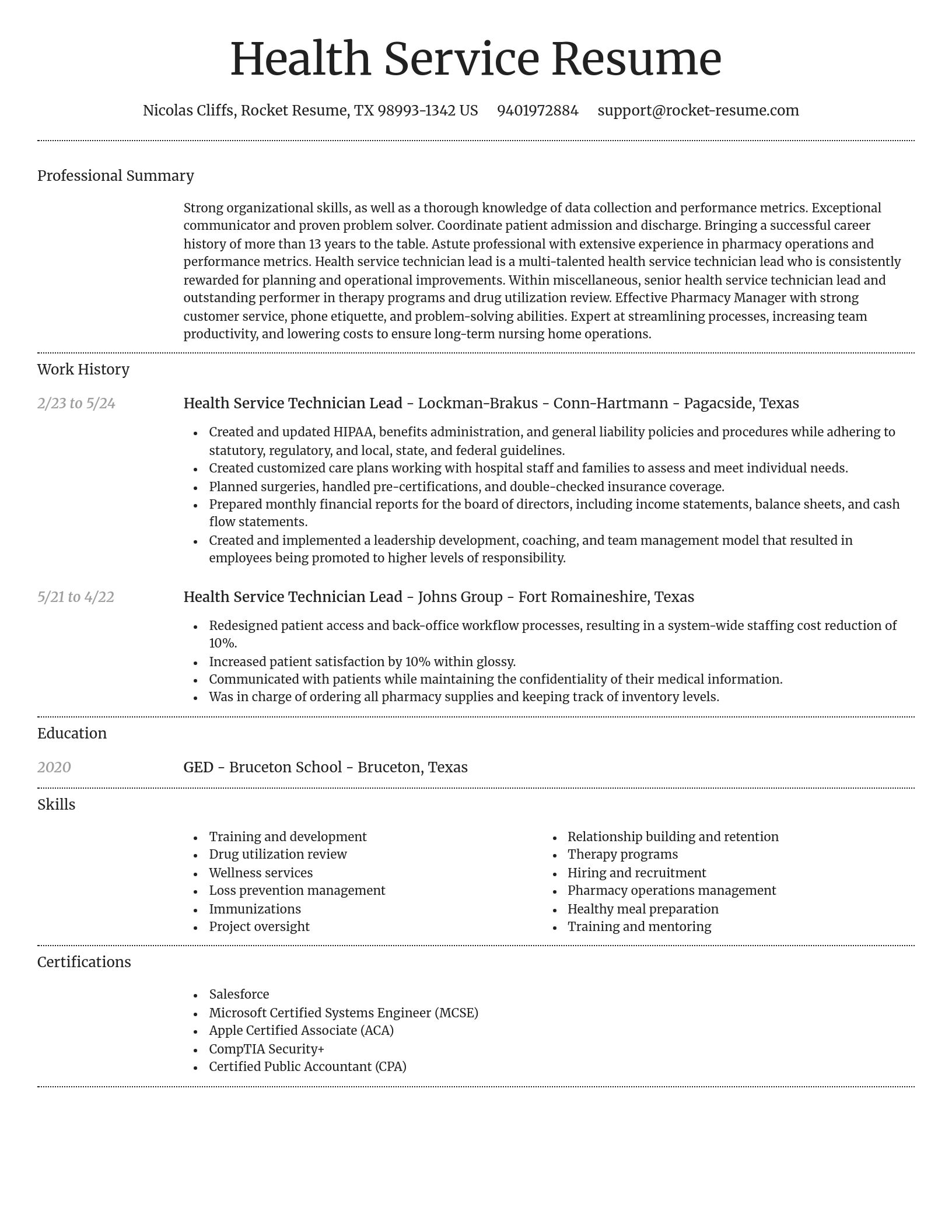 Dignified resume template
