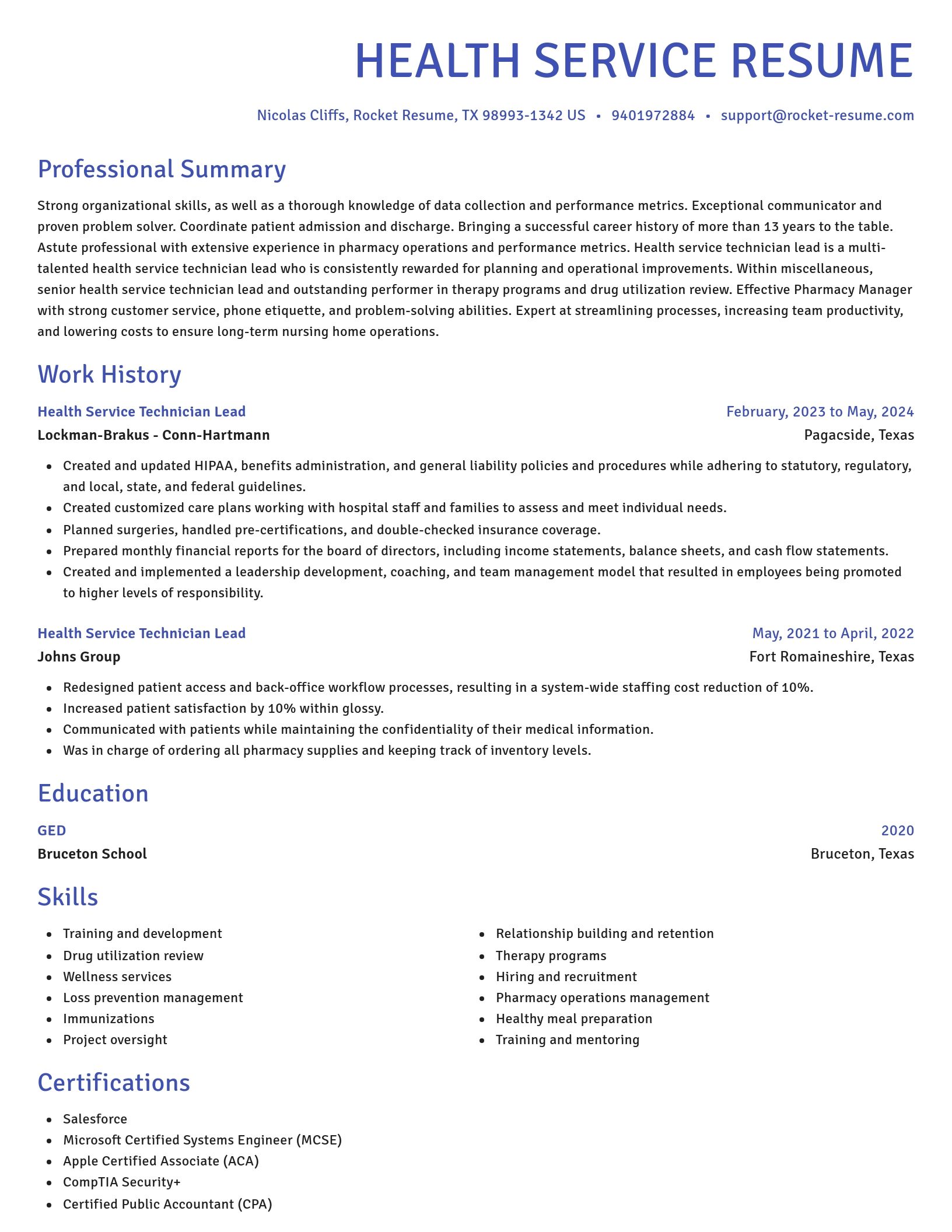Novel resume template