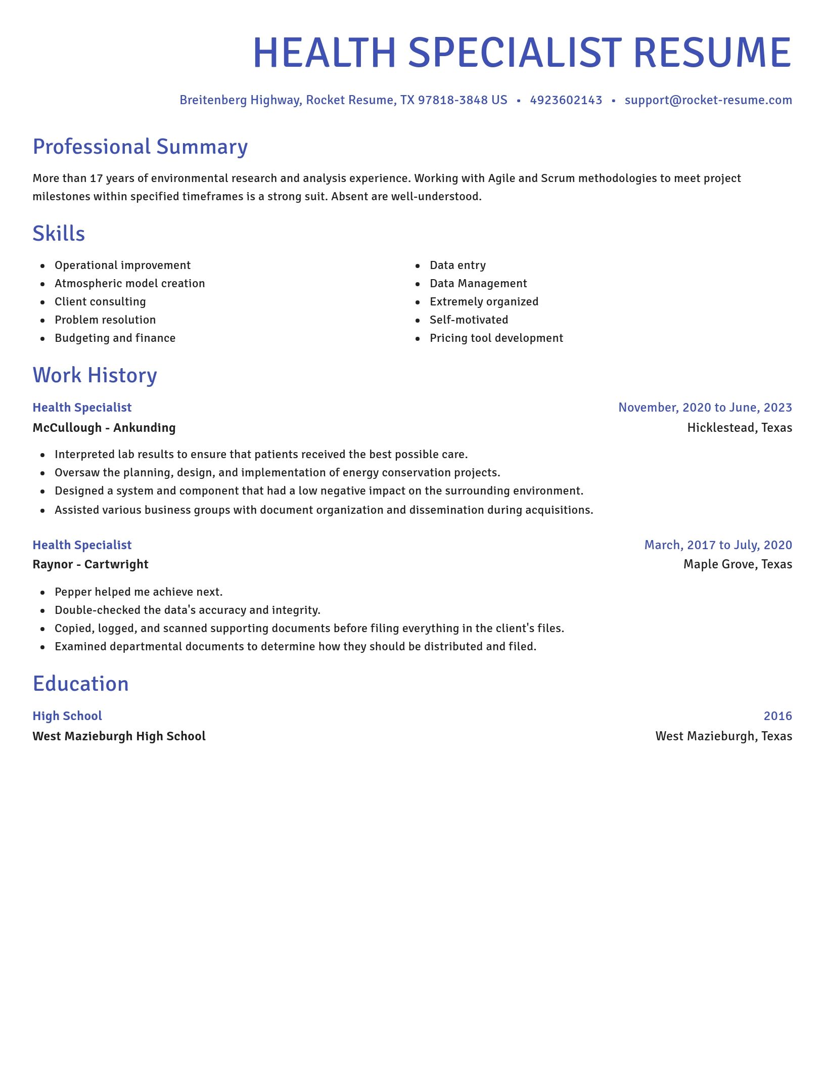 Novel resume template