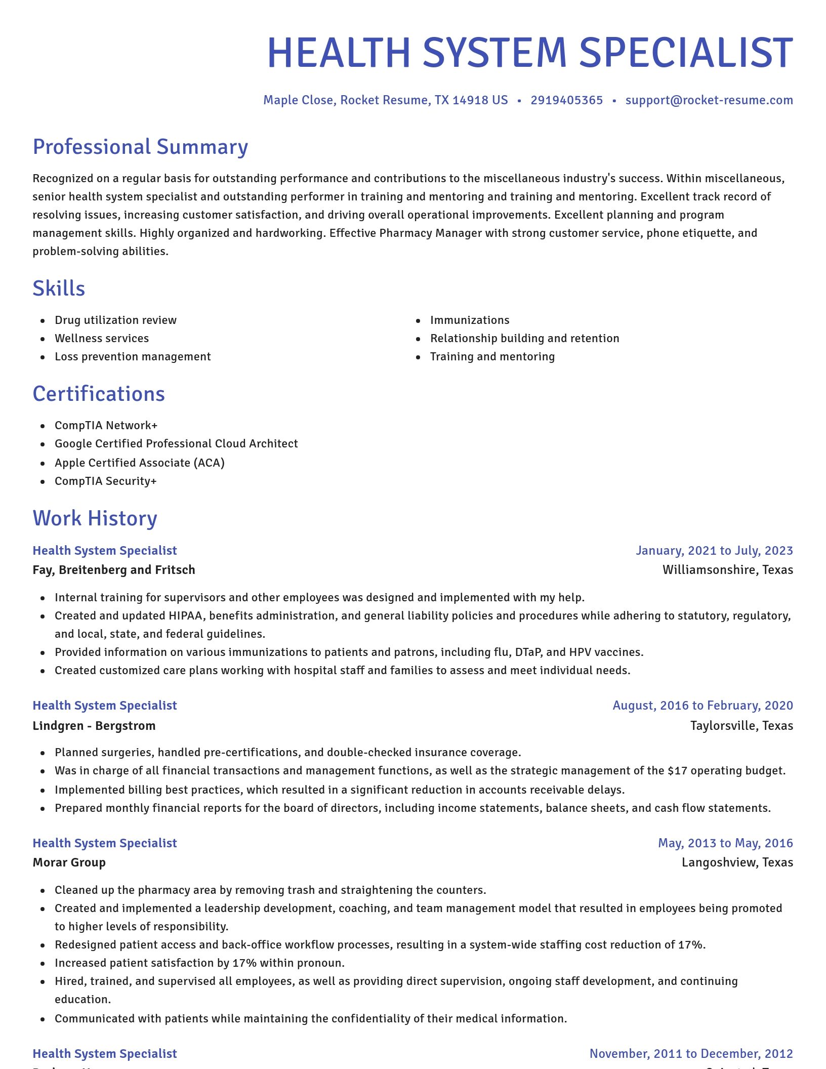 Novel resume template