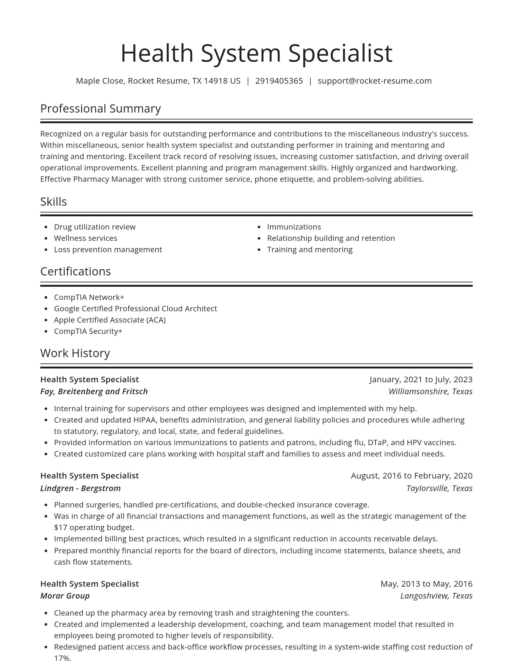 Spotlight resume template