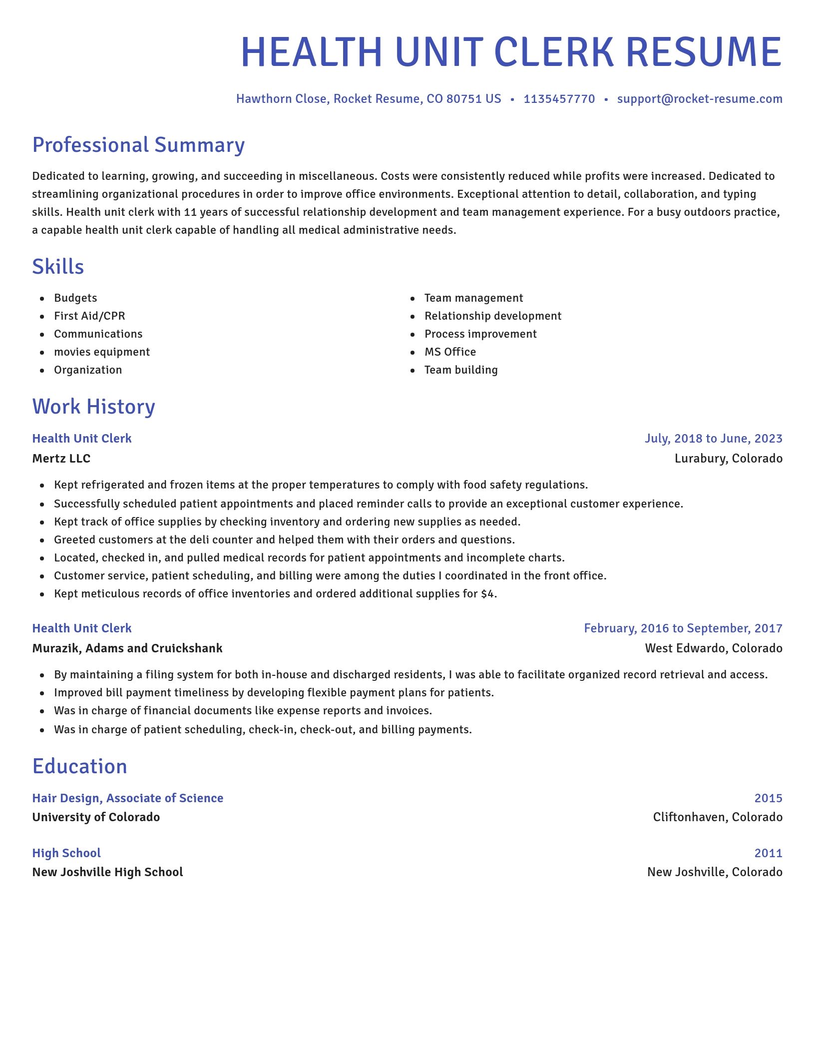 Novel resume template