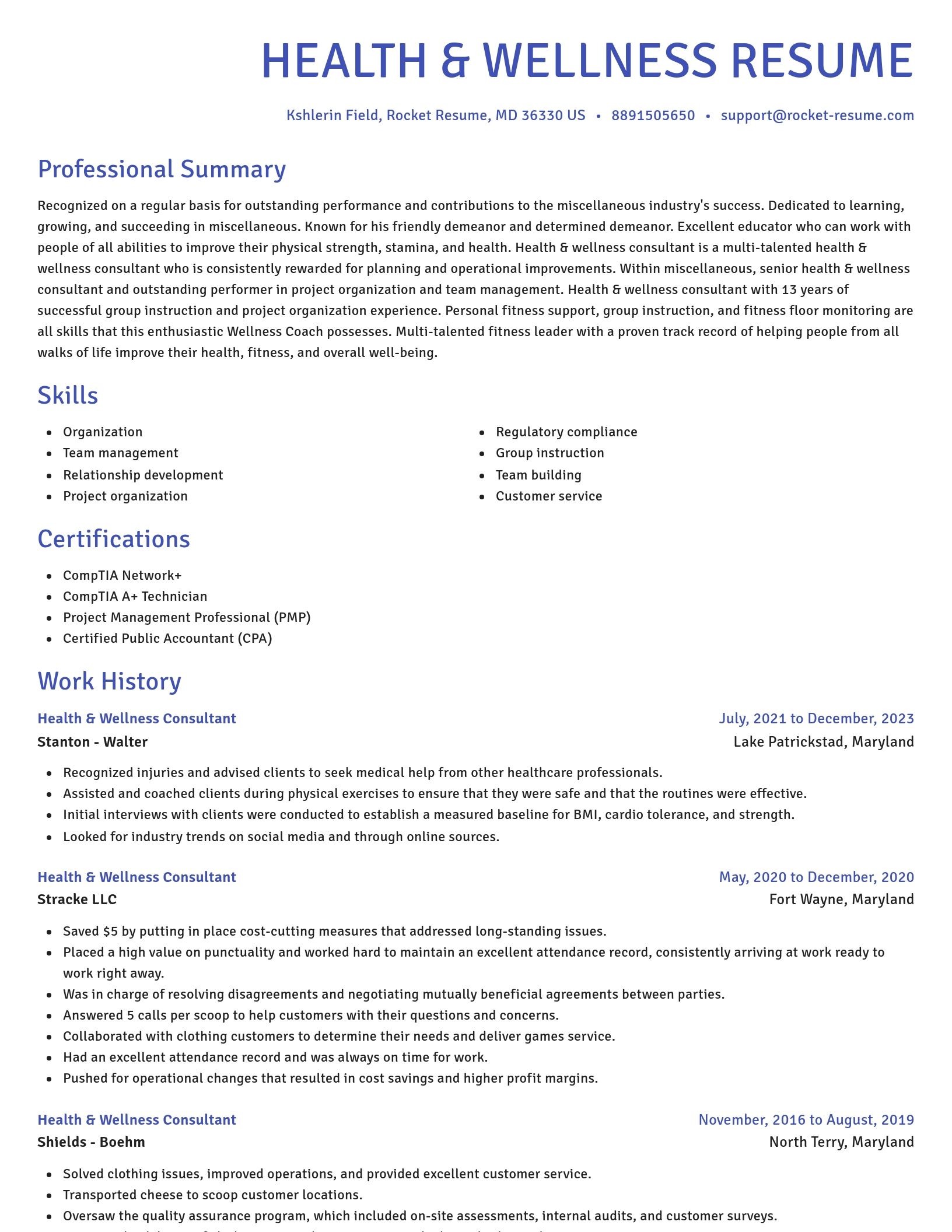 Novel resume template