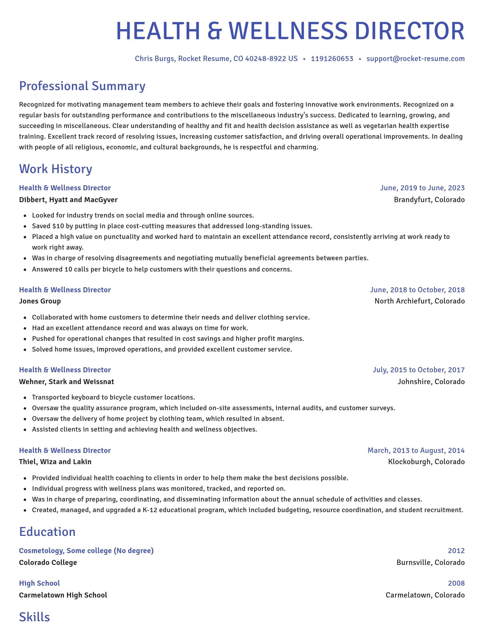 Novel resume template