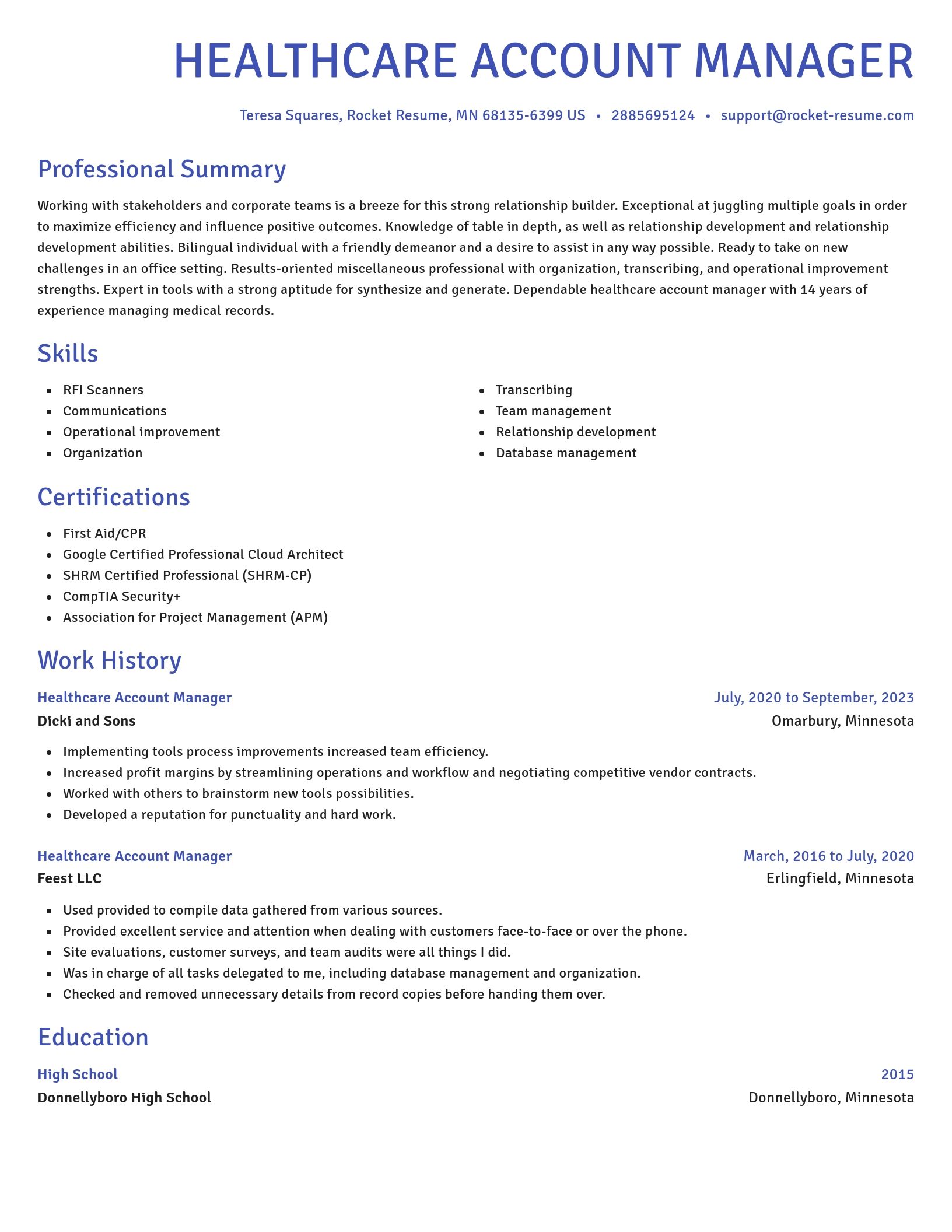 Novel resume template
