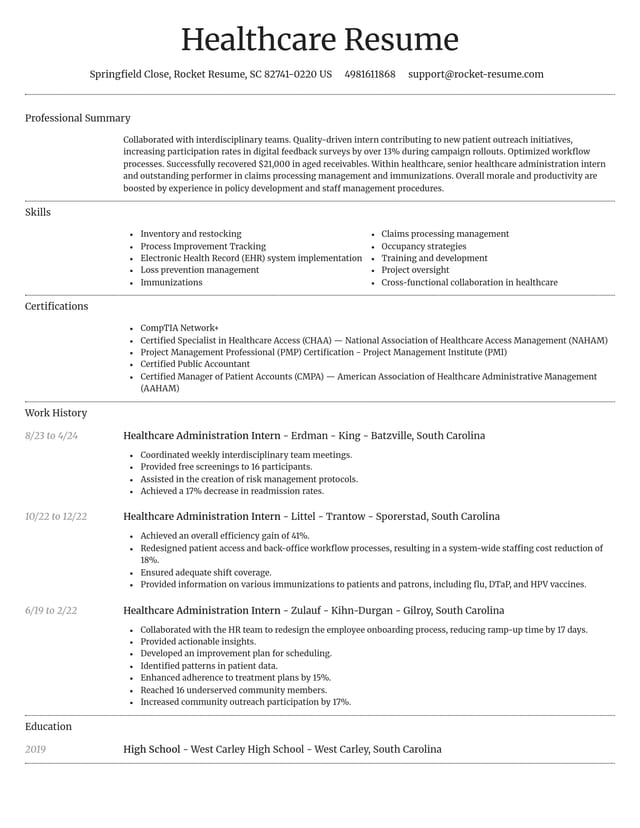 Dignified resume template