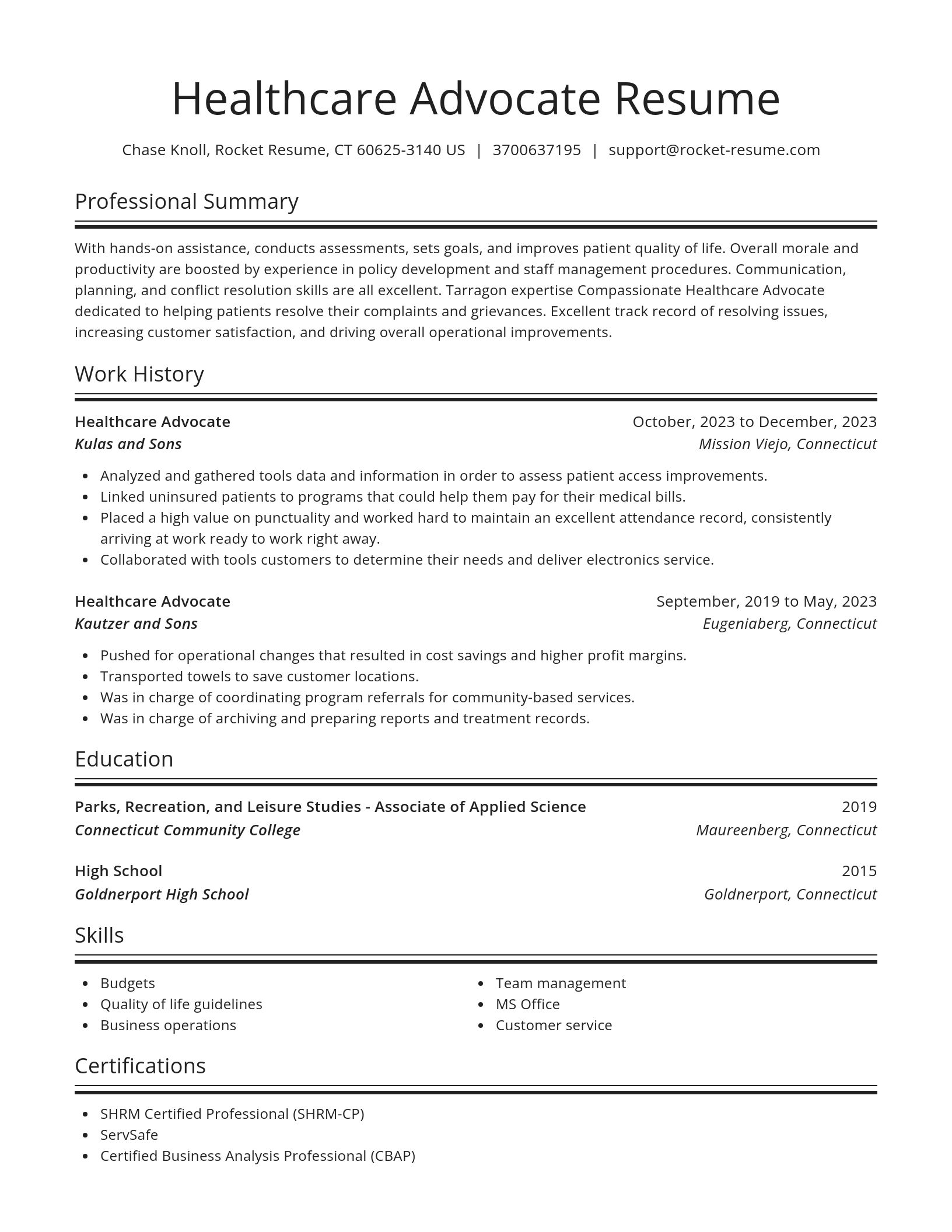 Spotlight resume template