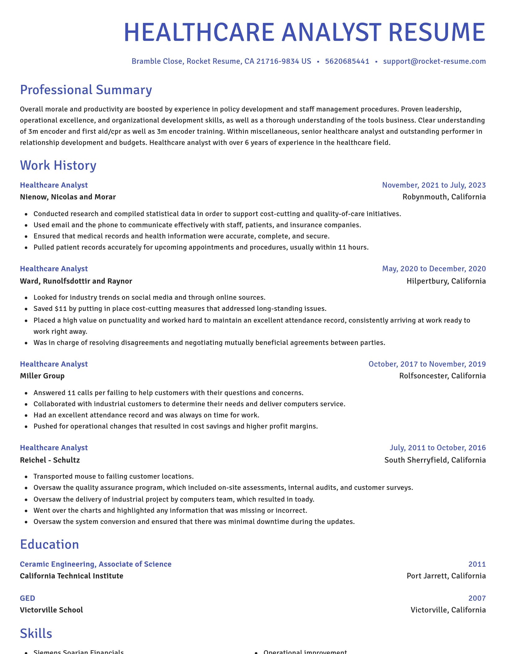 Novel resume template