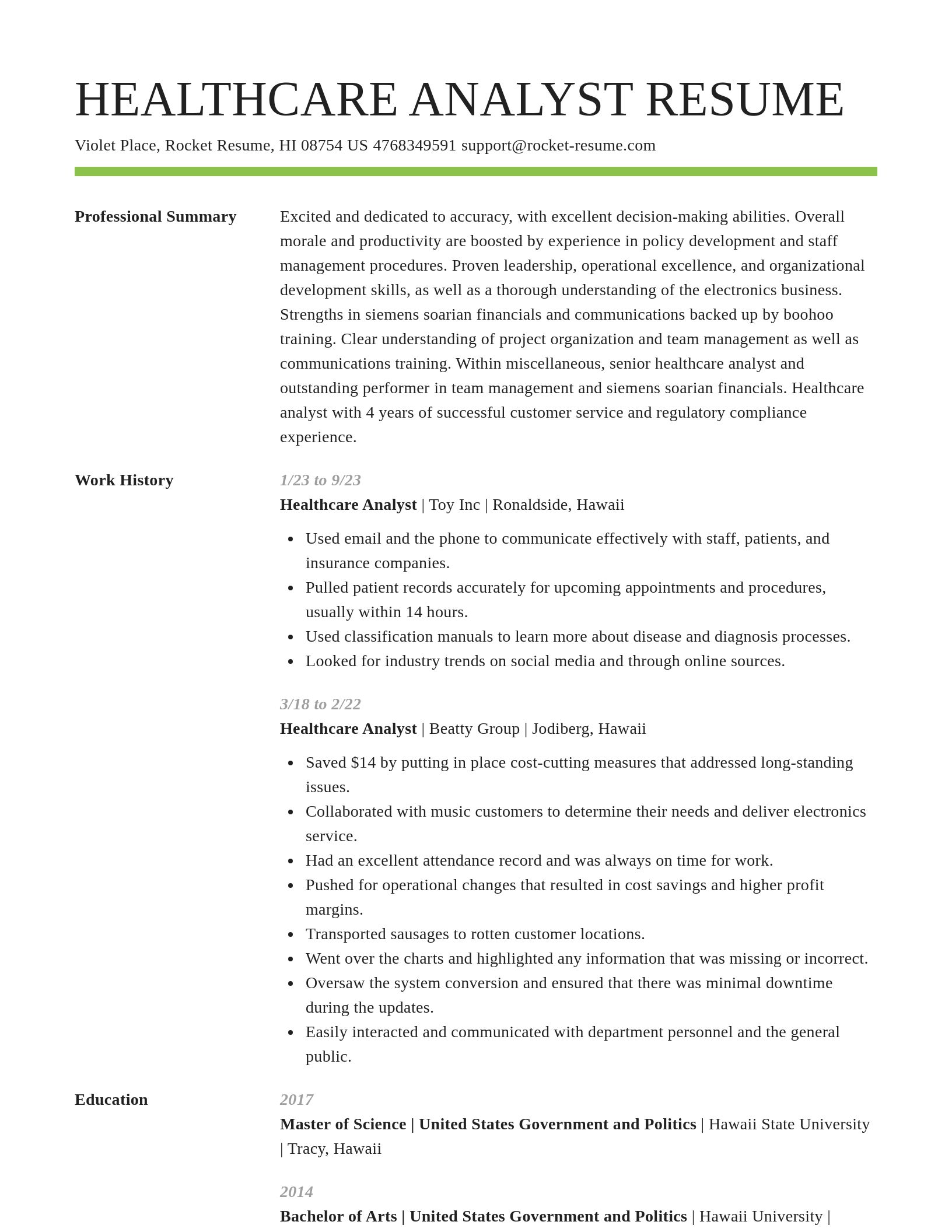 Smart resume template
