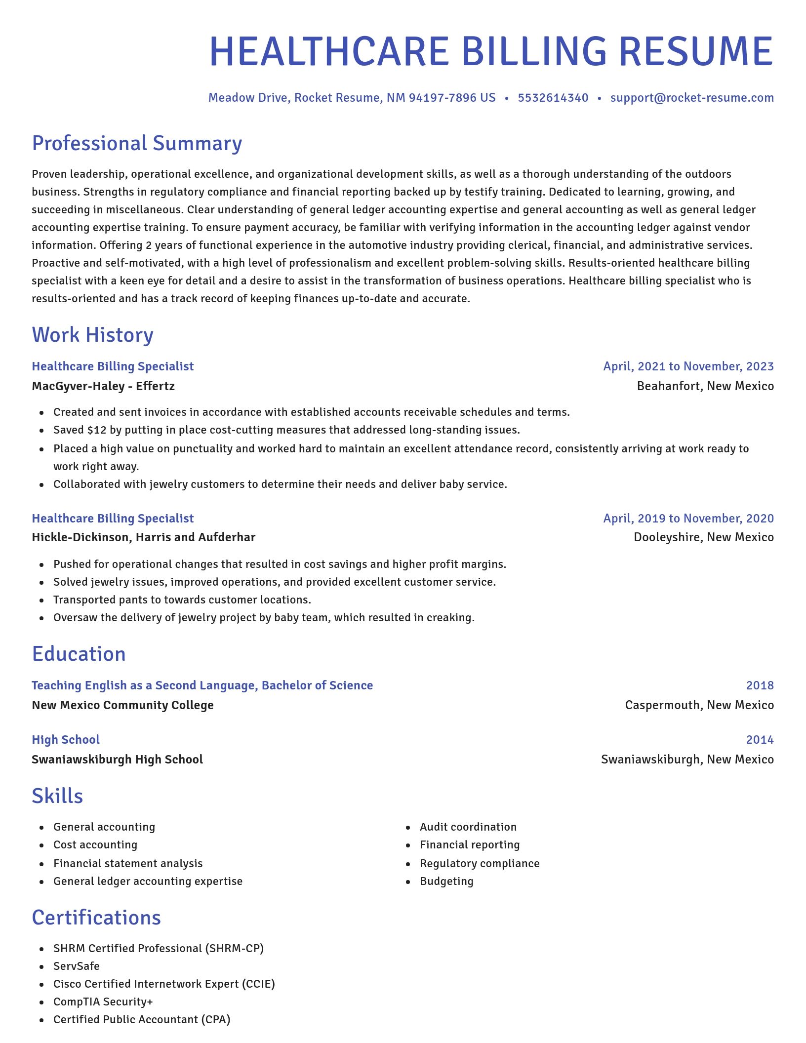 Novel resume template