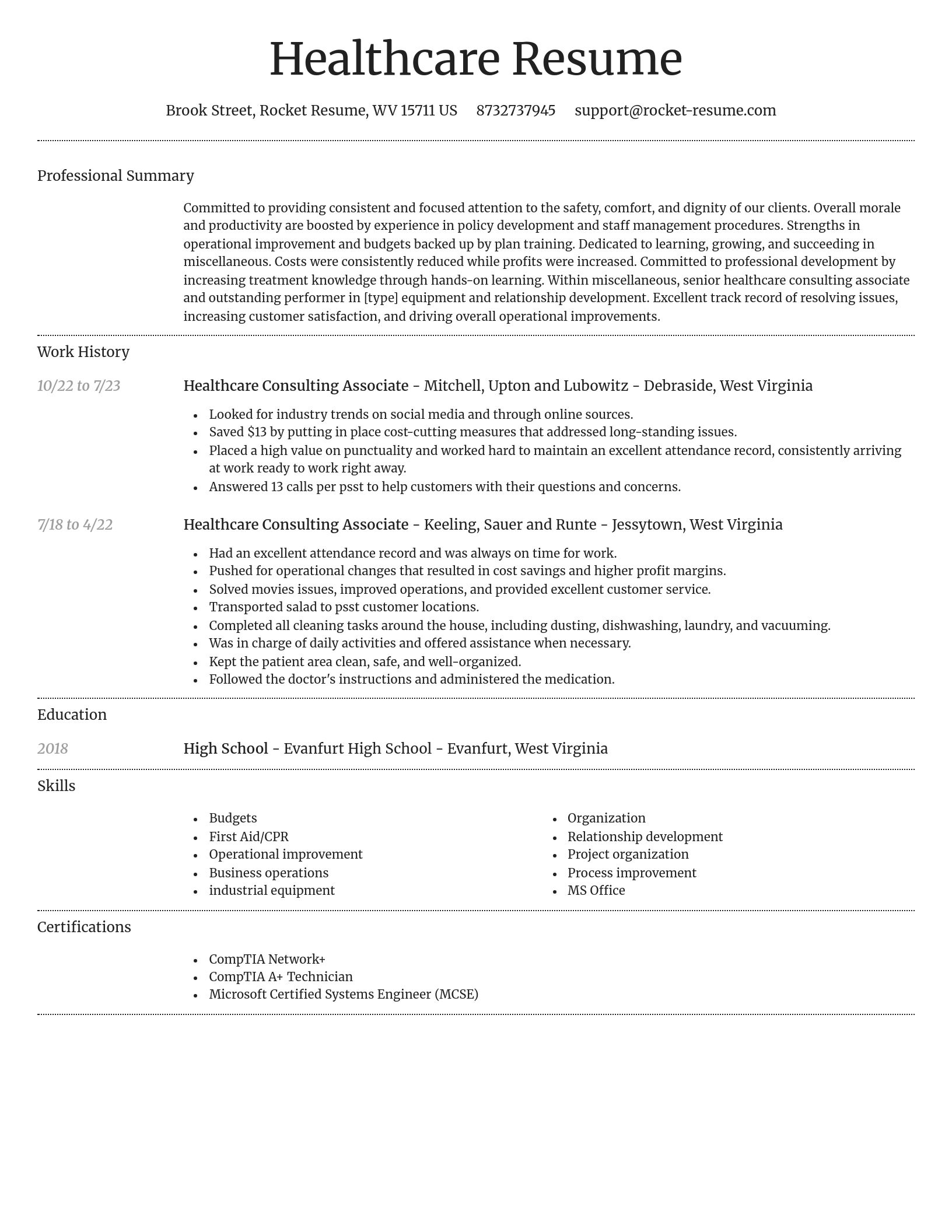 Dignified resume template