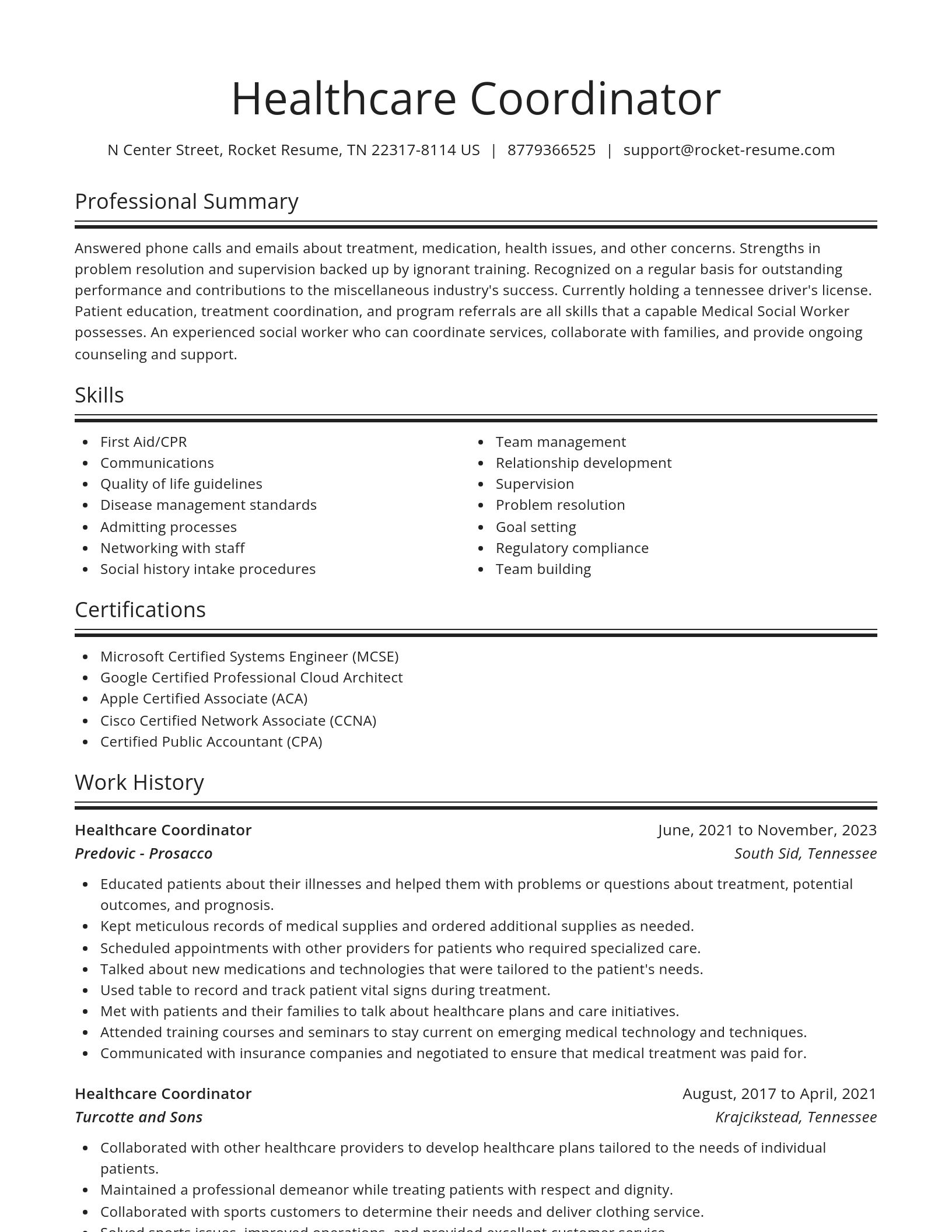 Spotlight resume template