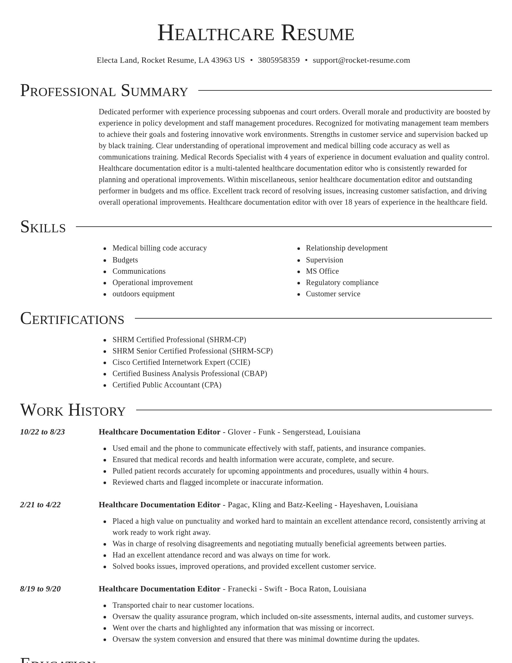 Director resume template
