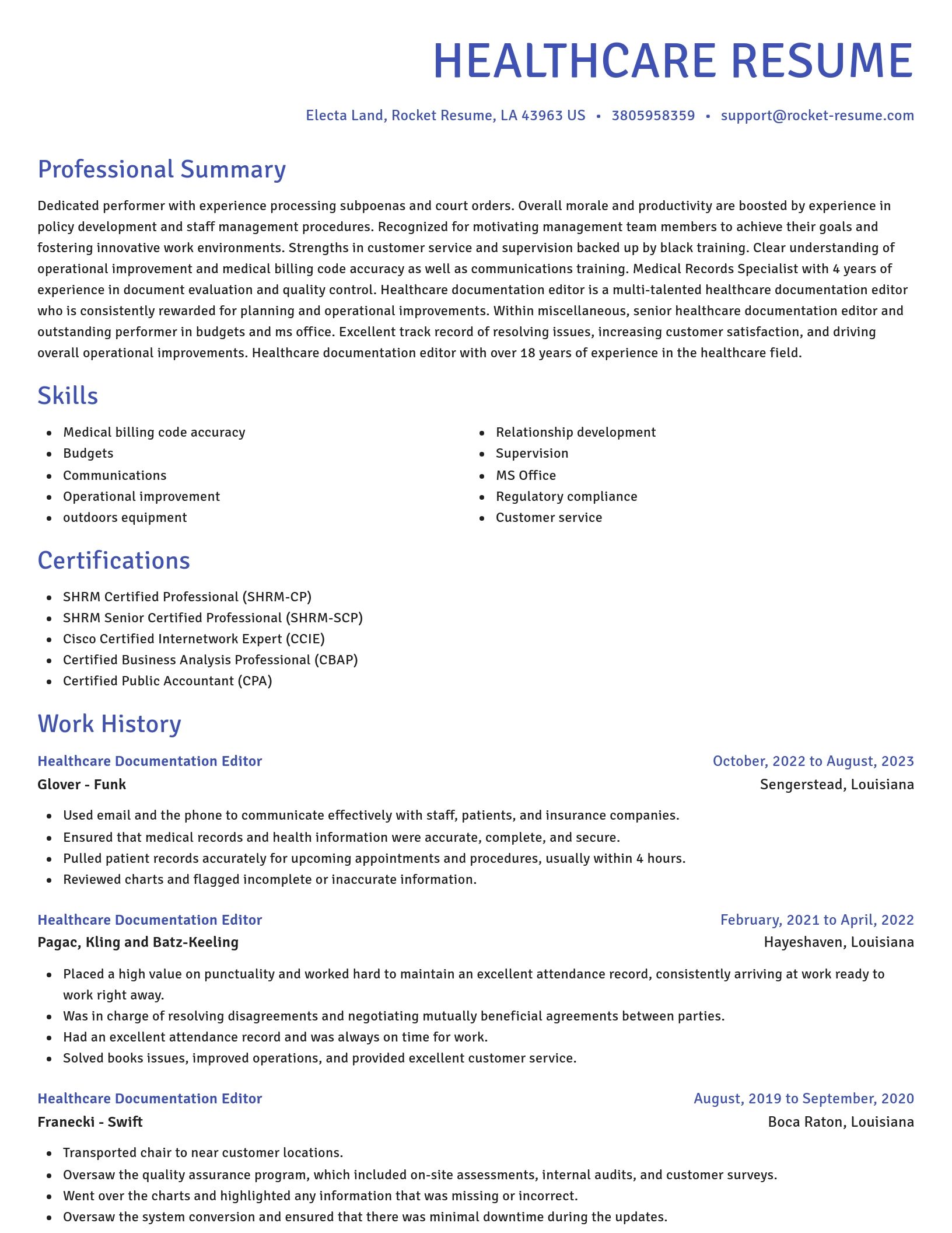 Novel resume template