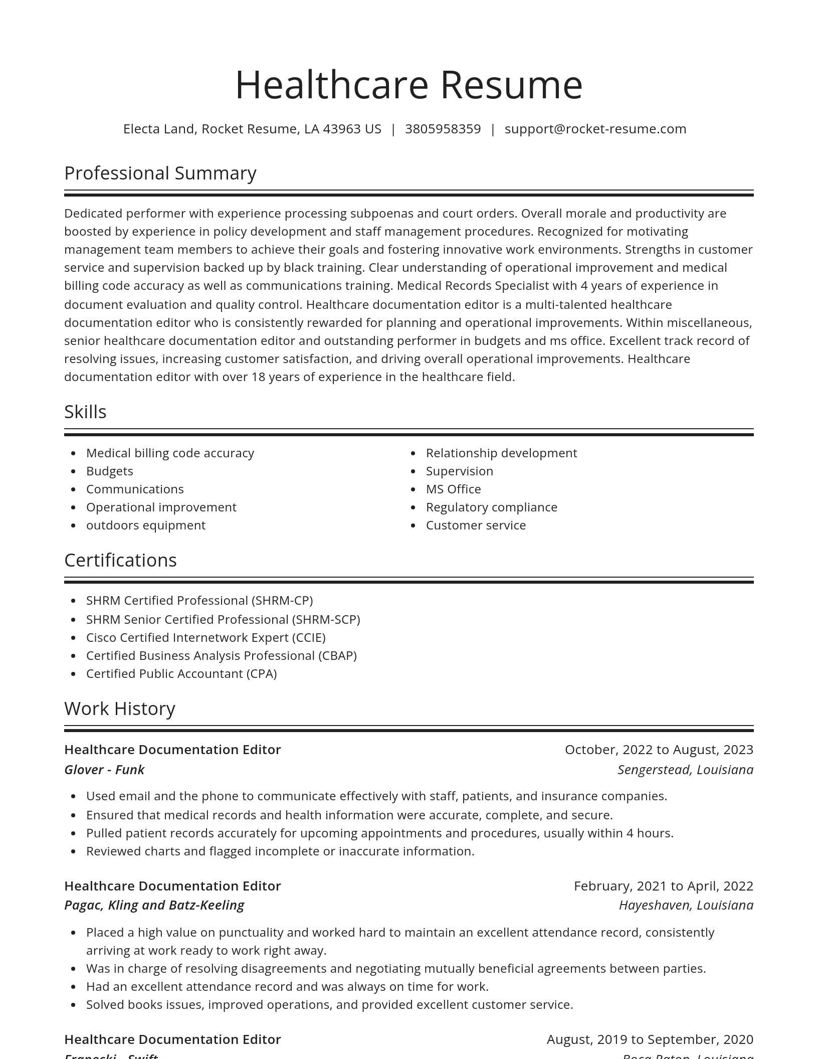 Spotlight resume template