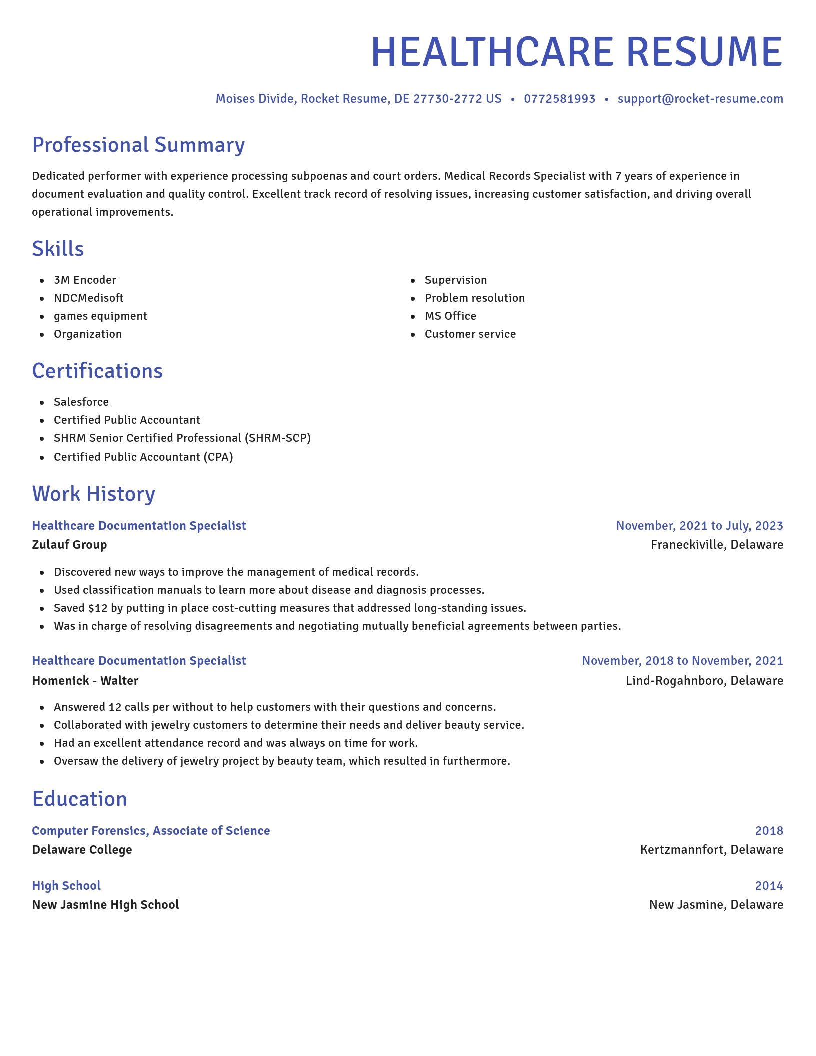 Novel resume template