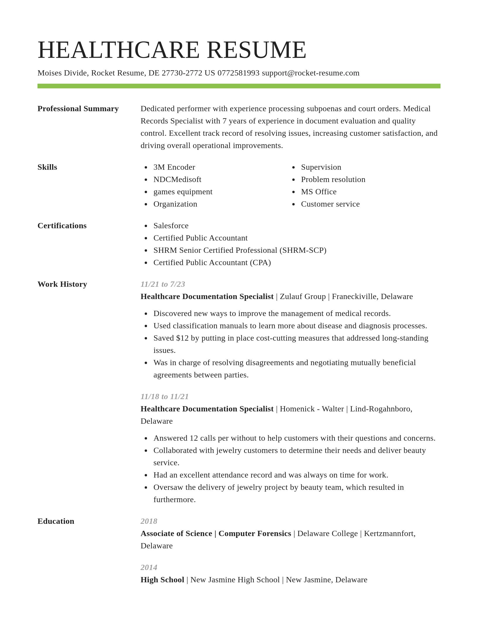 Smart resume template