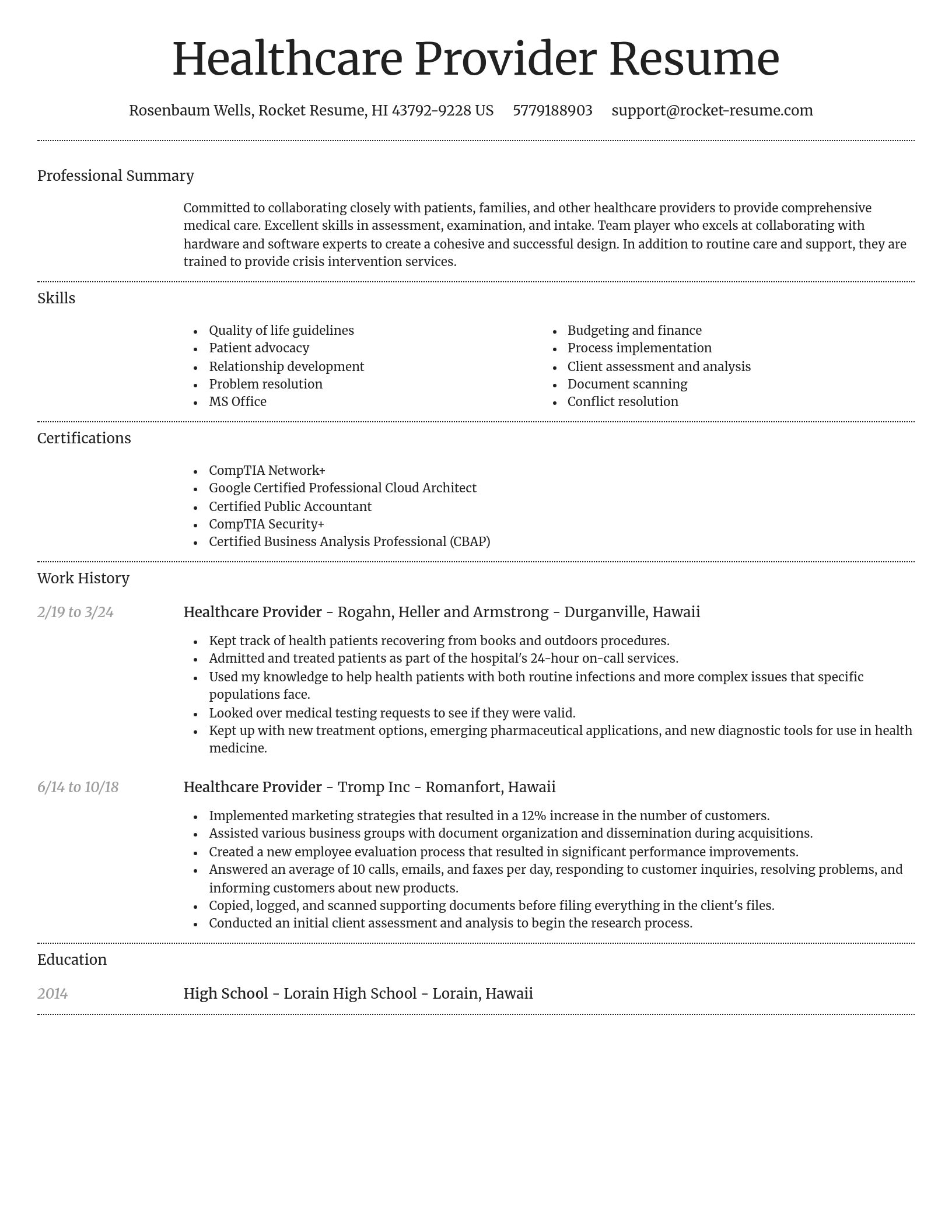 Dignified resume template