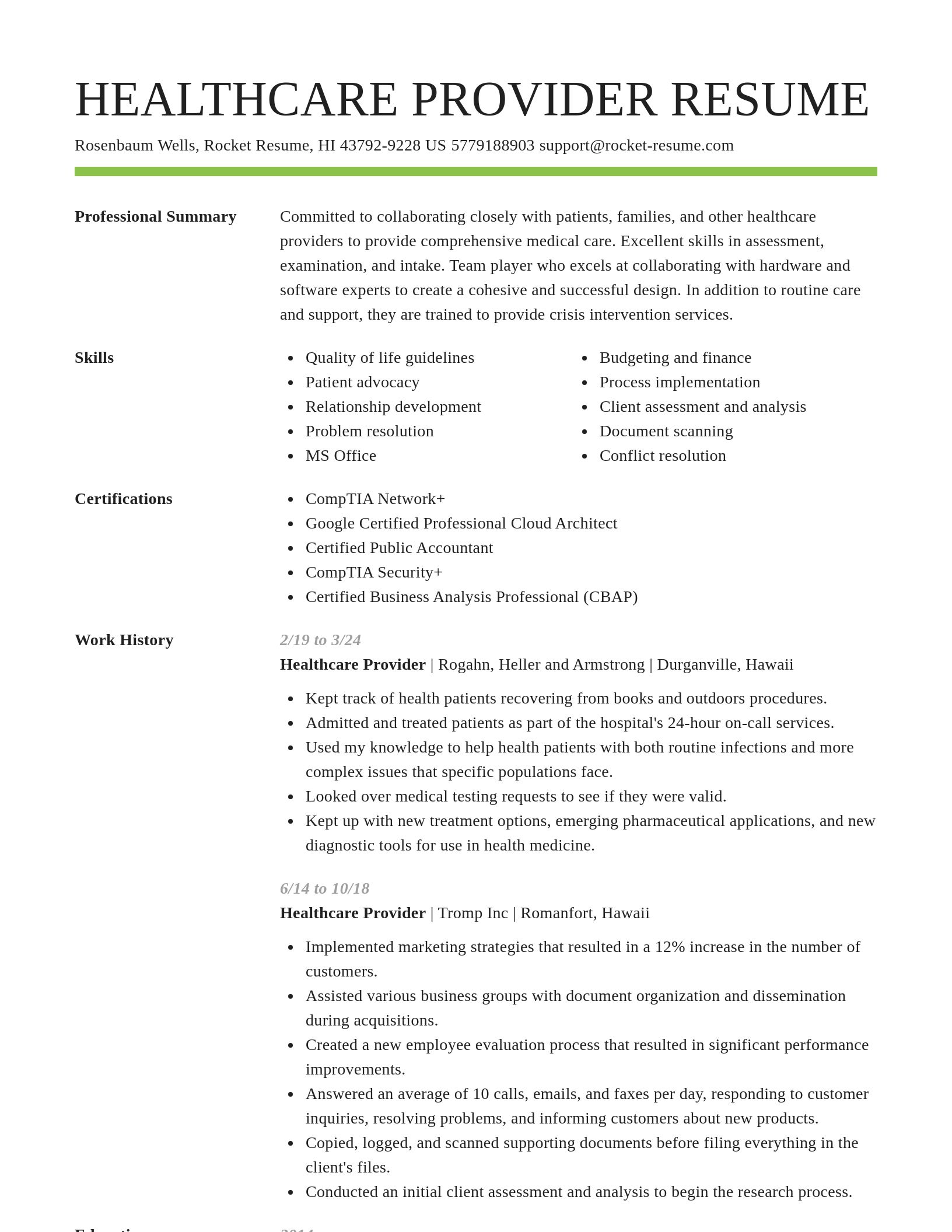 Smart resume template