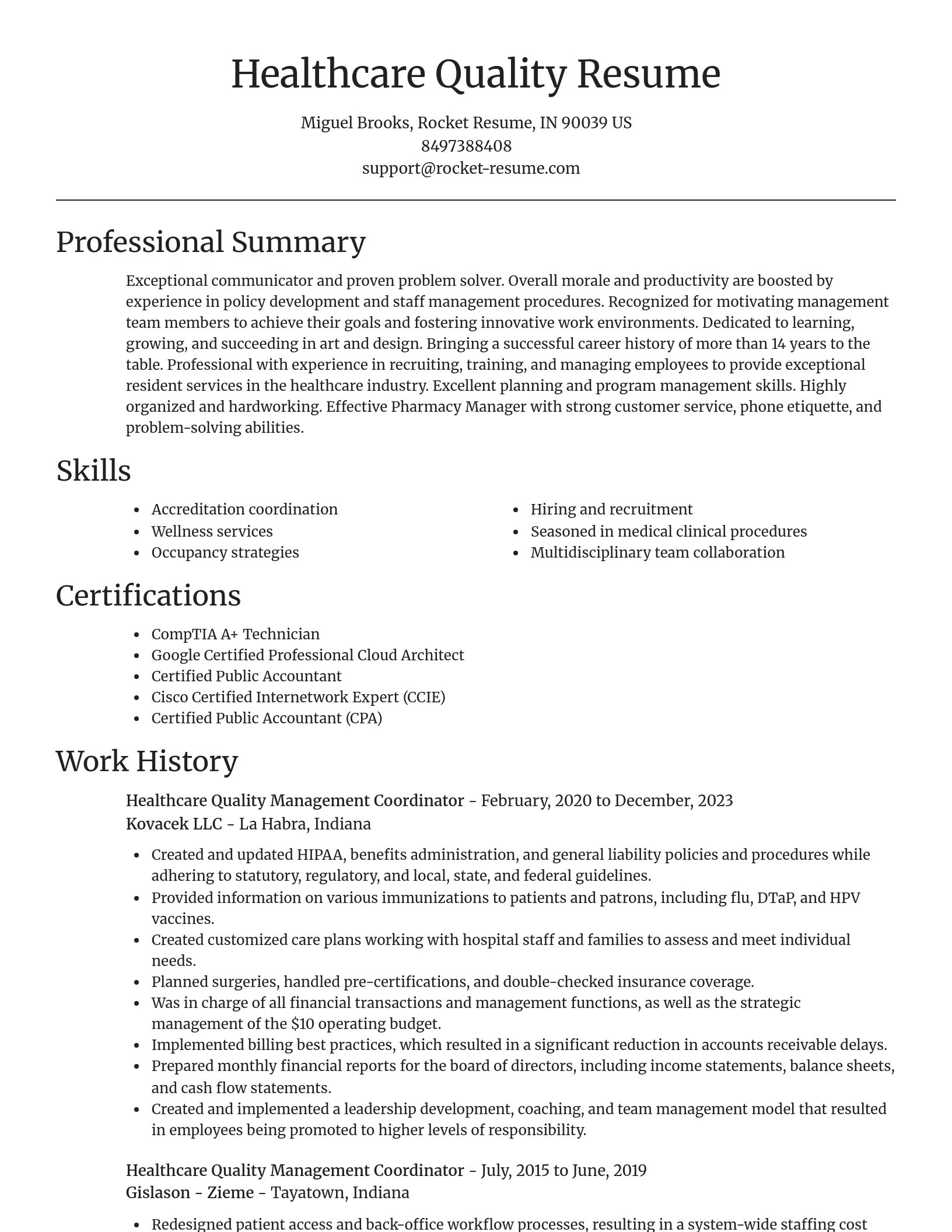 Focal Point resume template