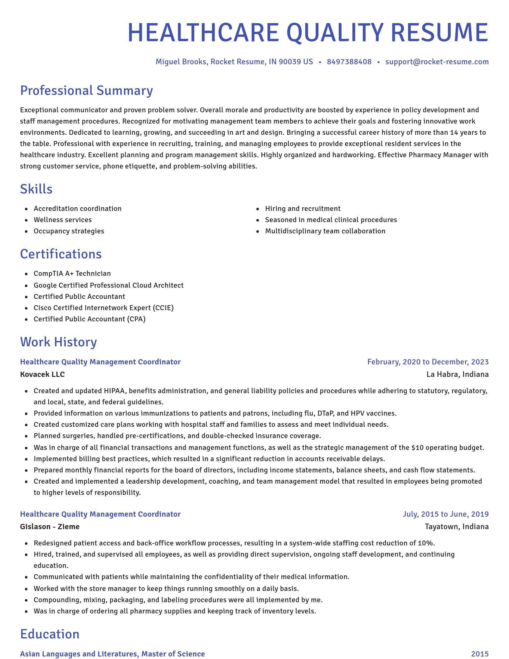 Novel resume template