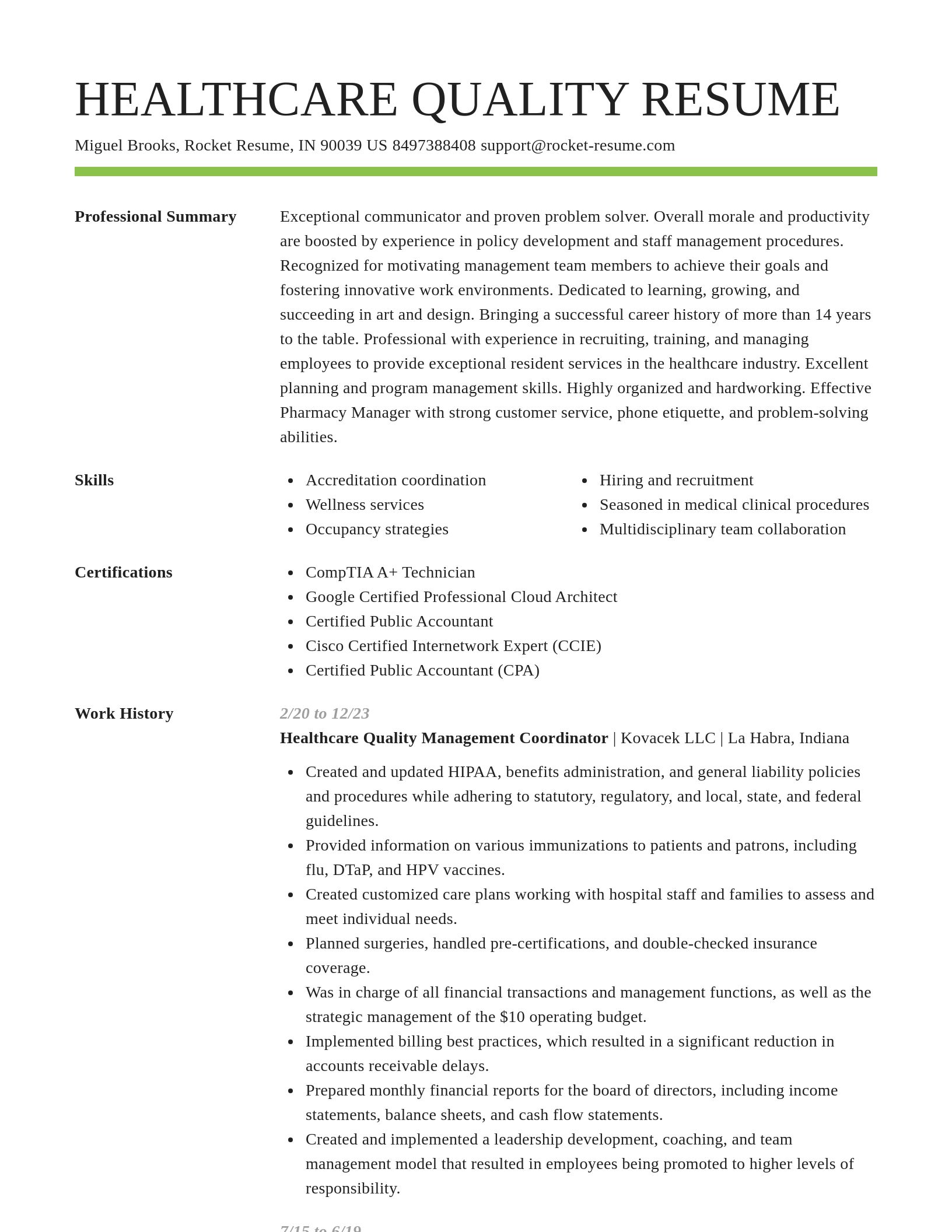 Smart resume template