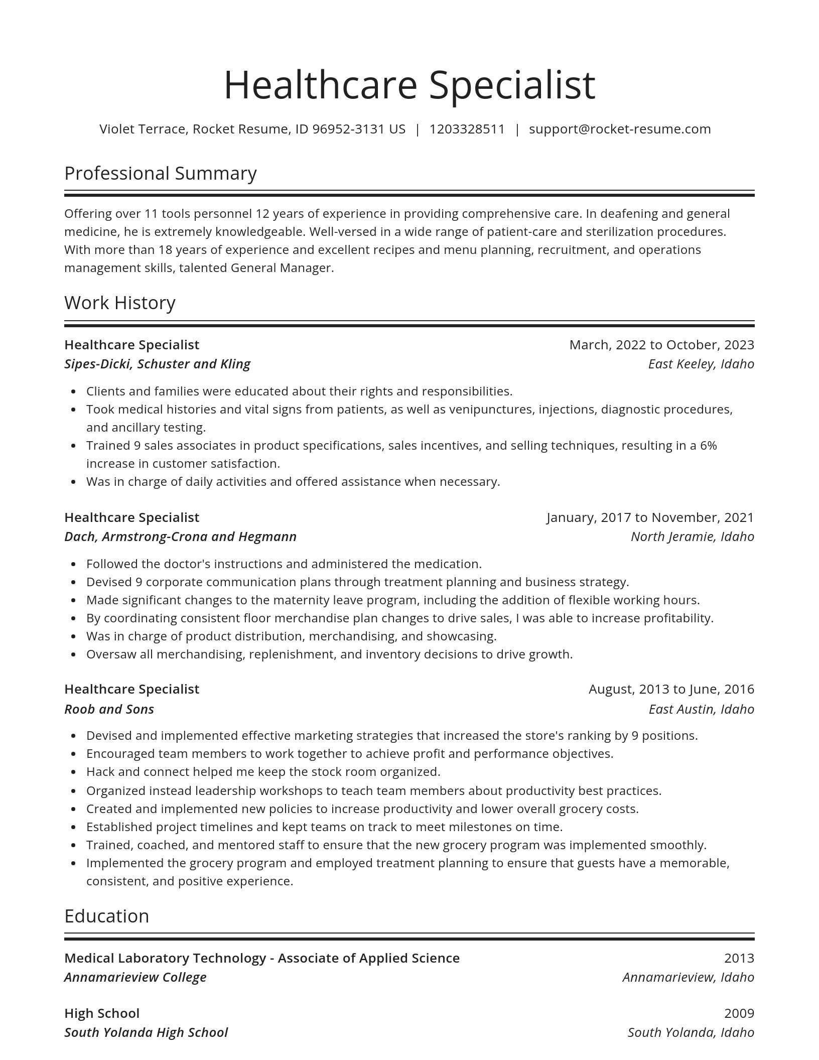 Spotlight resume template