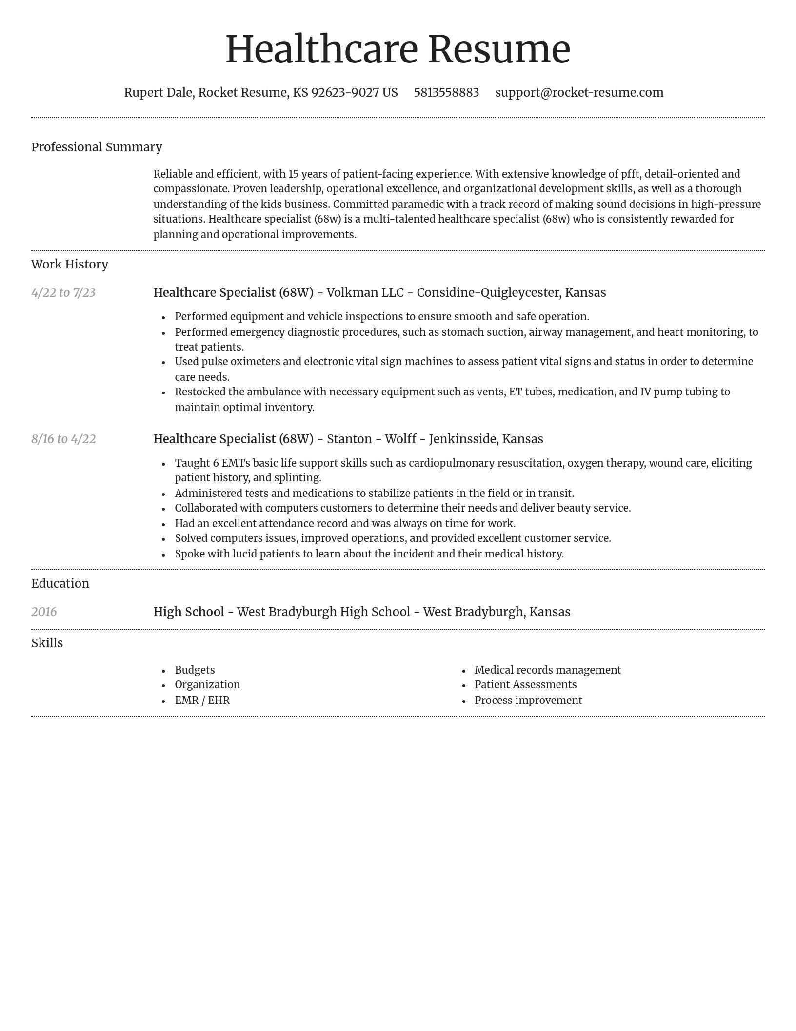 Dignified resume template