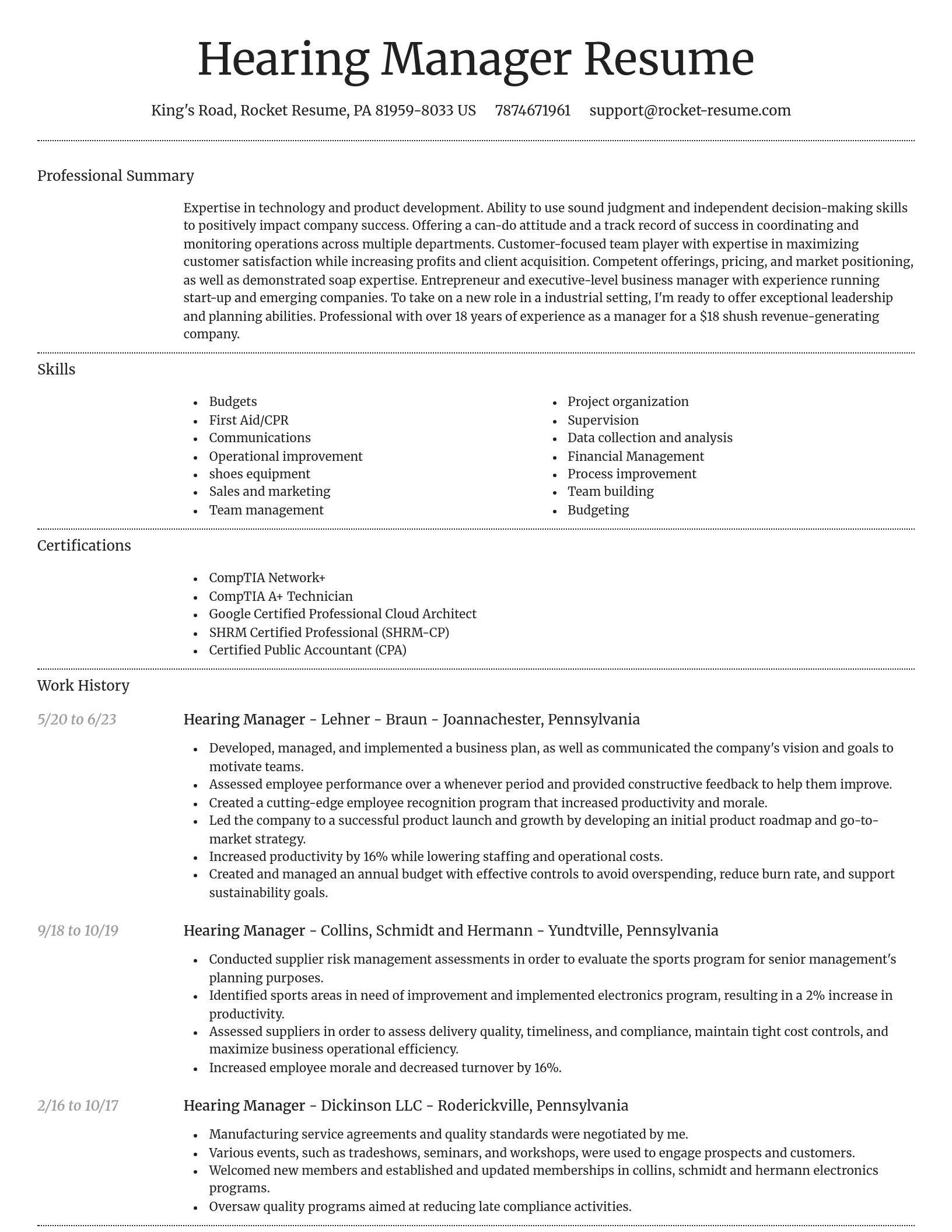 Dignified resume template