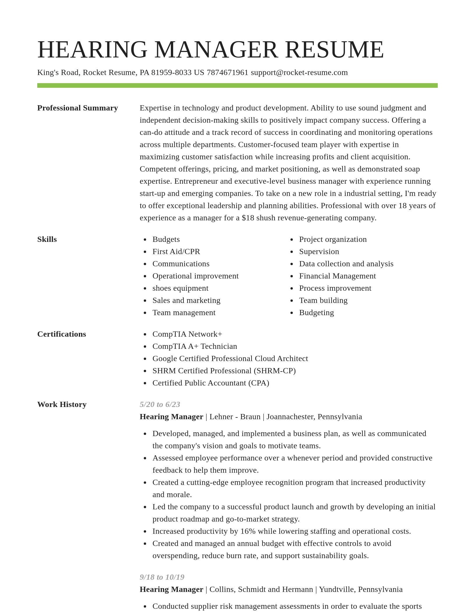 Smart resume template