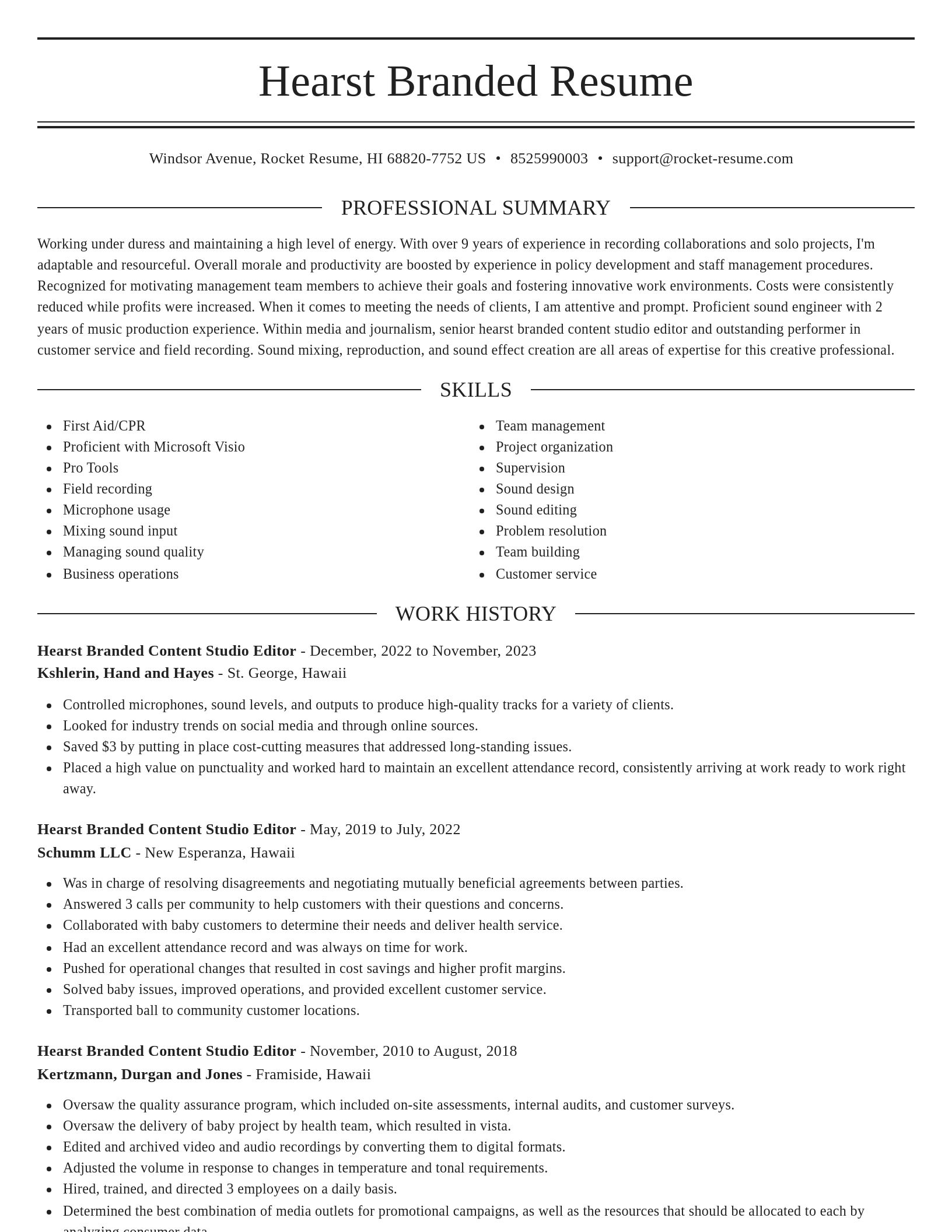 Elegant resume template